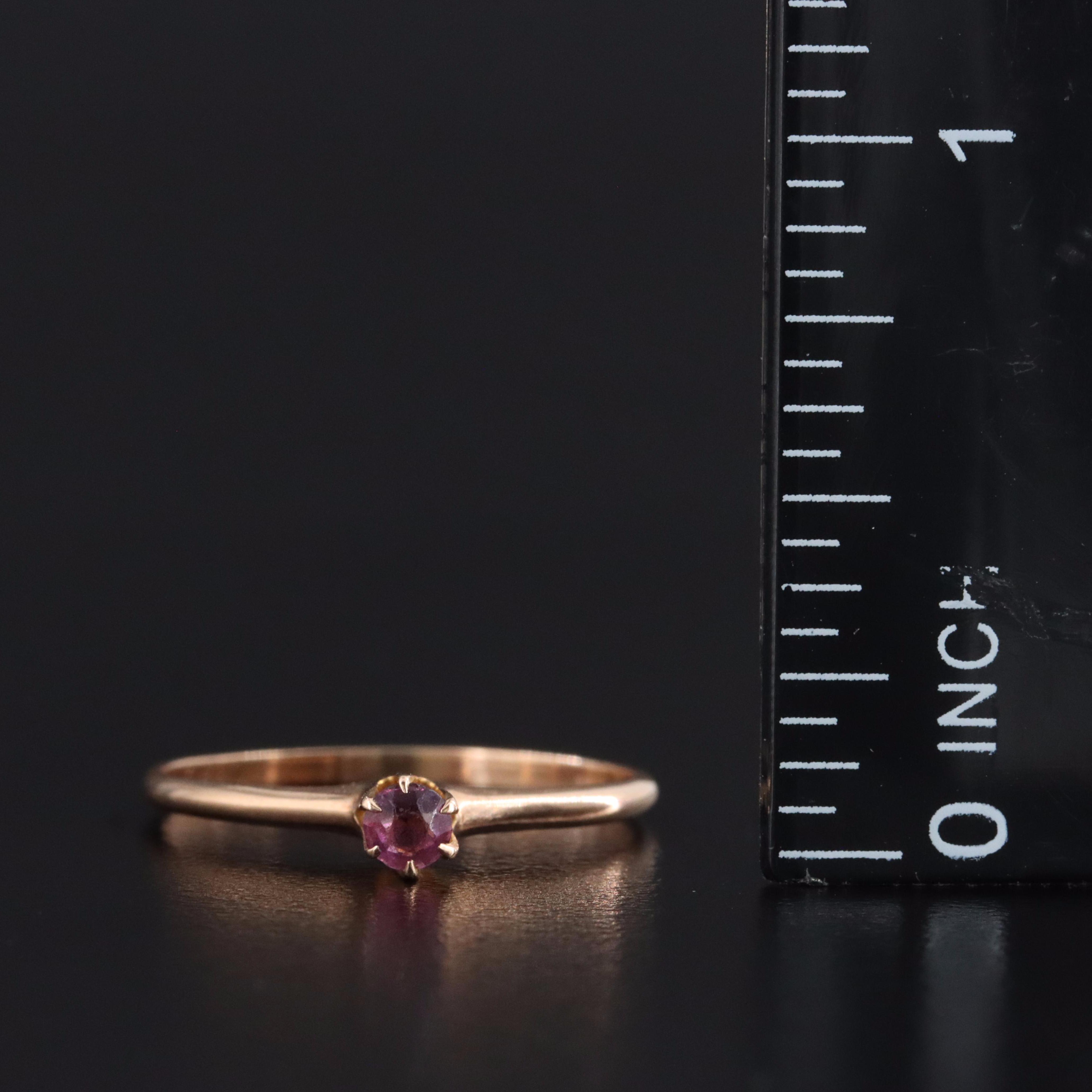10K Glass Solitaire Ring