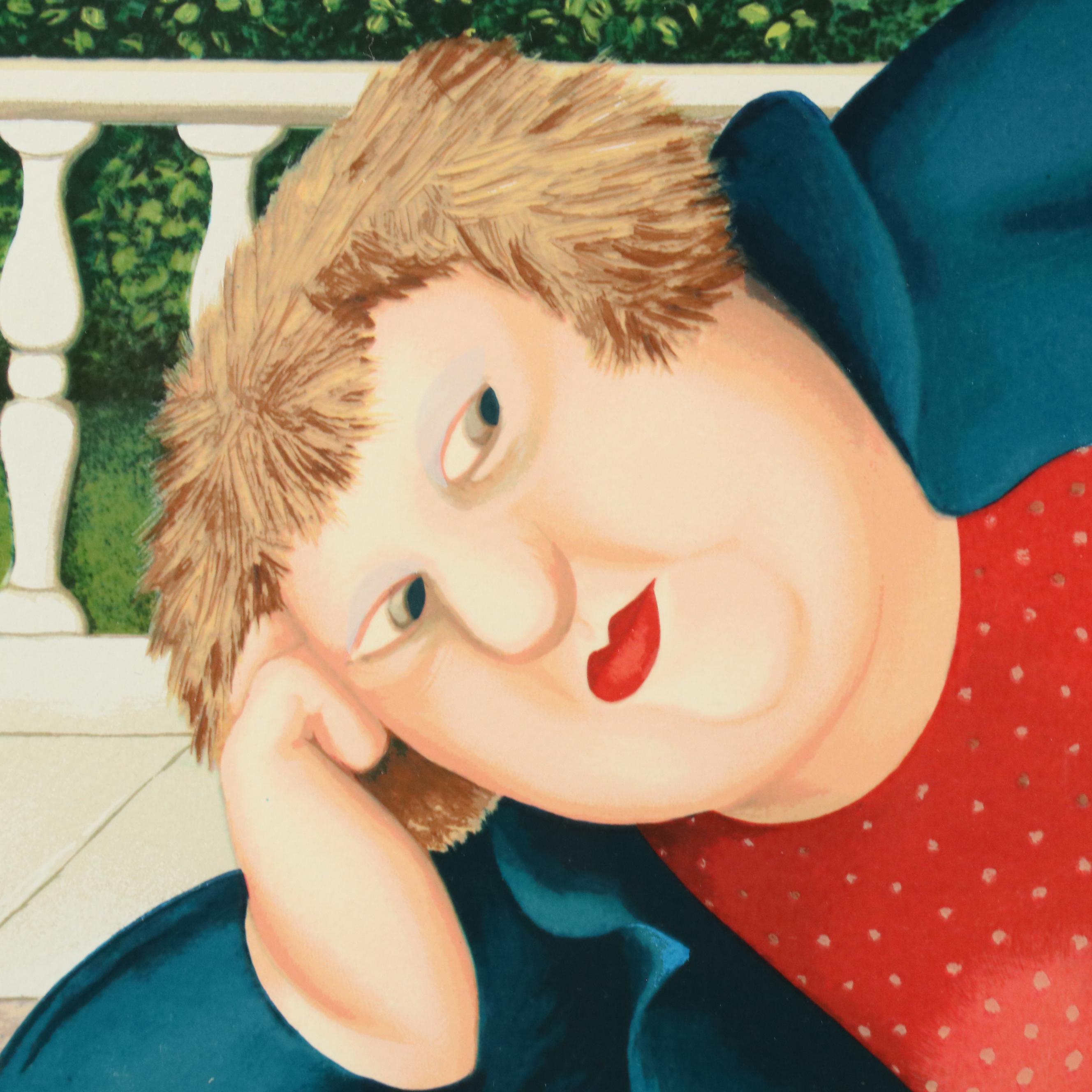 Beryl Cook Serigraph "Bryant Park," 1985