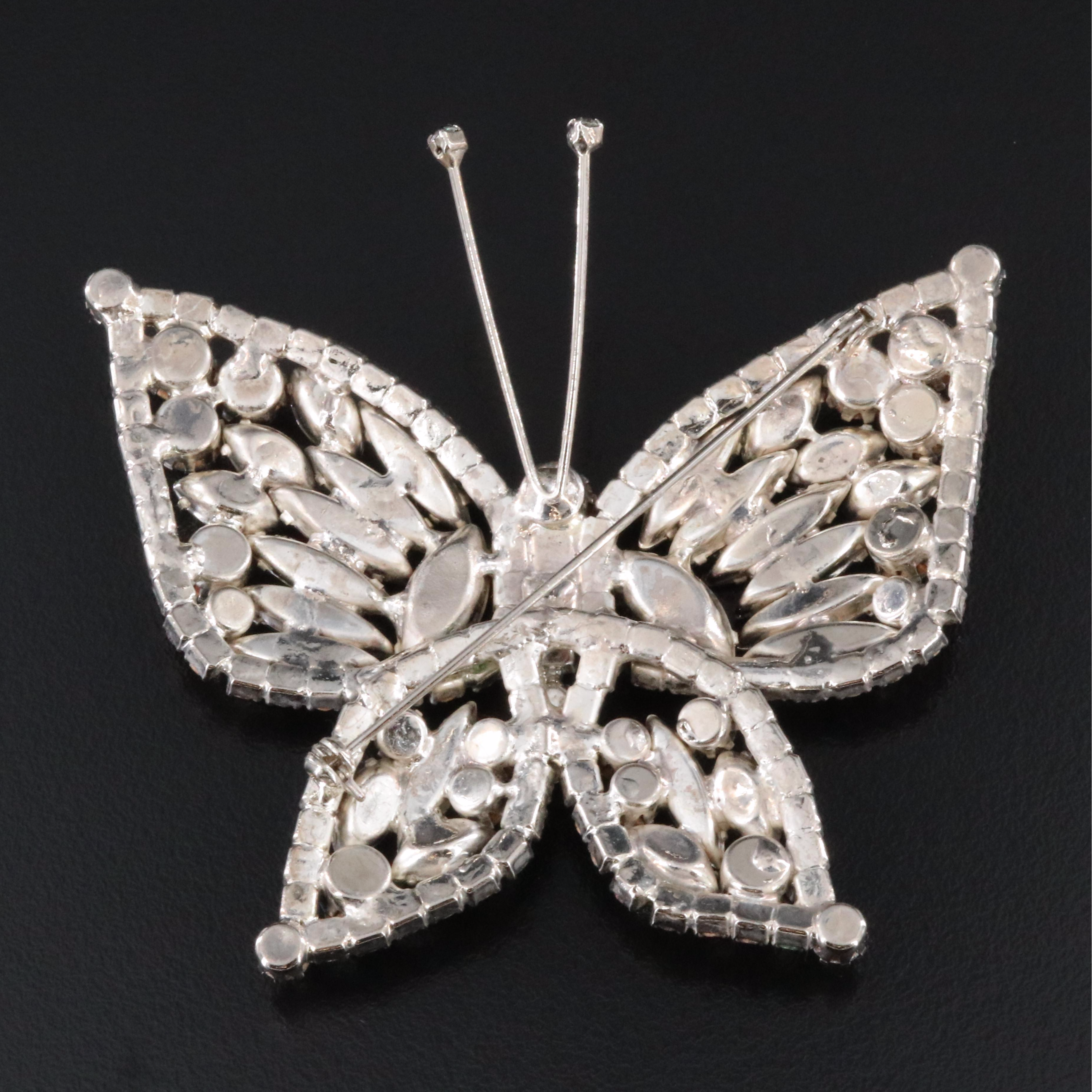Rhinestone Butterfly Brooch