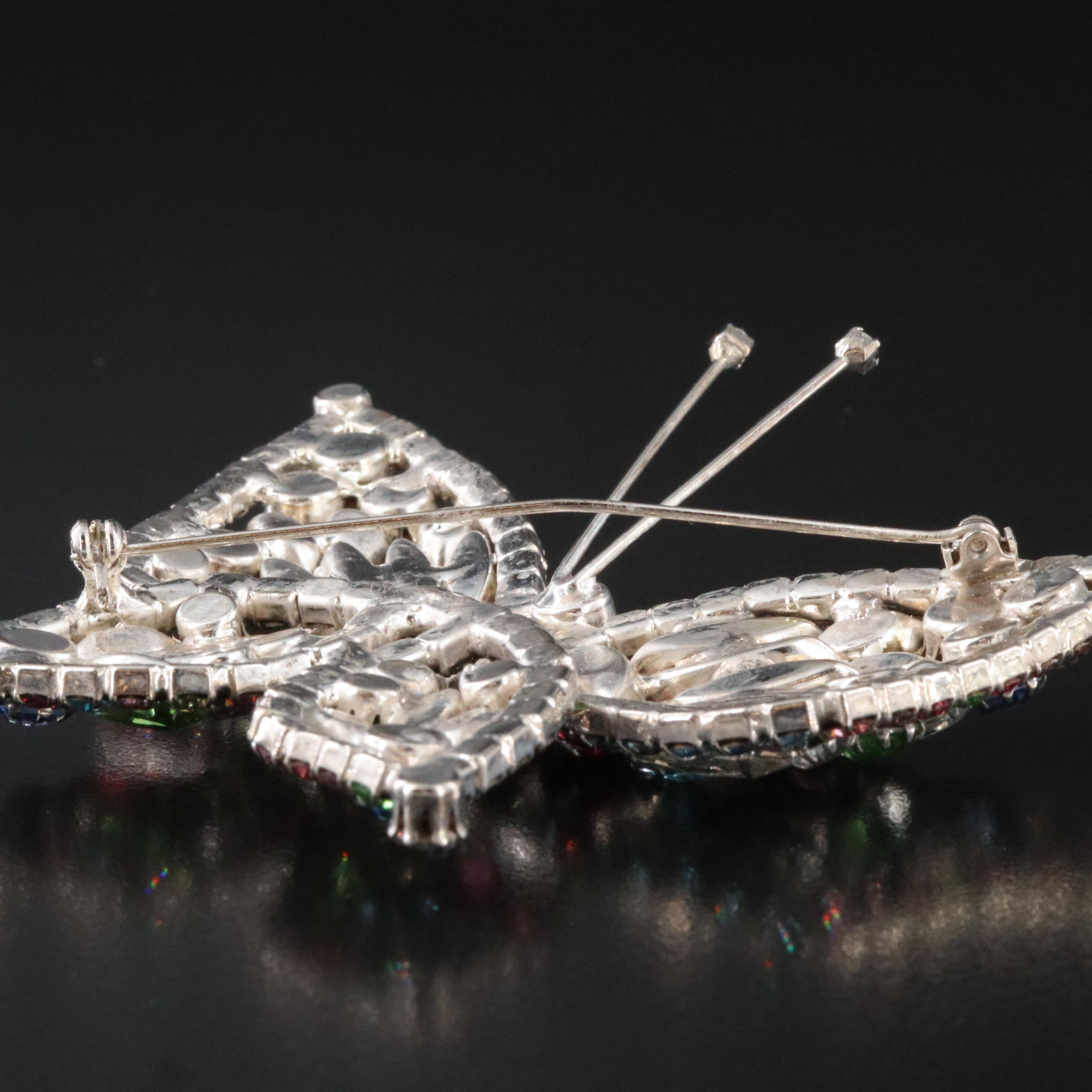 Rhinestone Butterfly Brooch