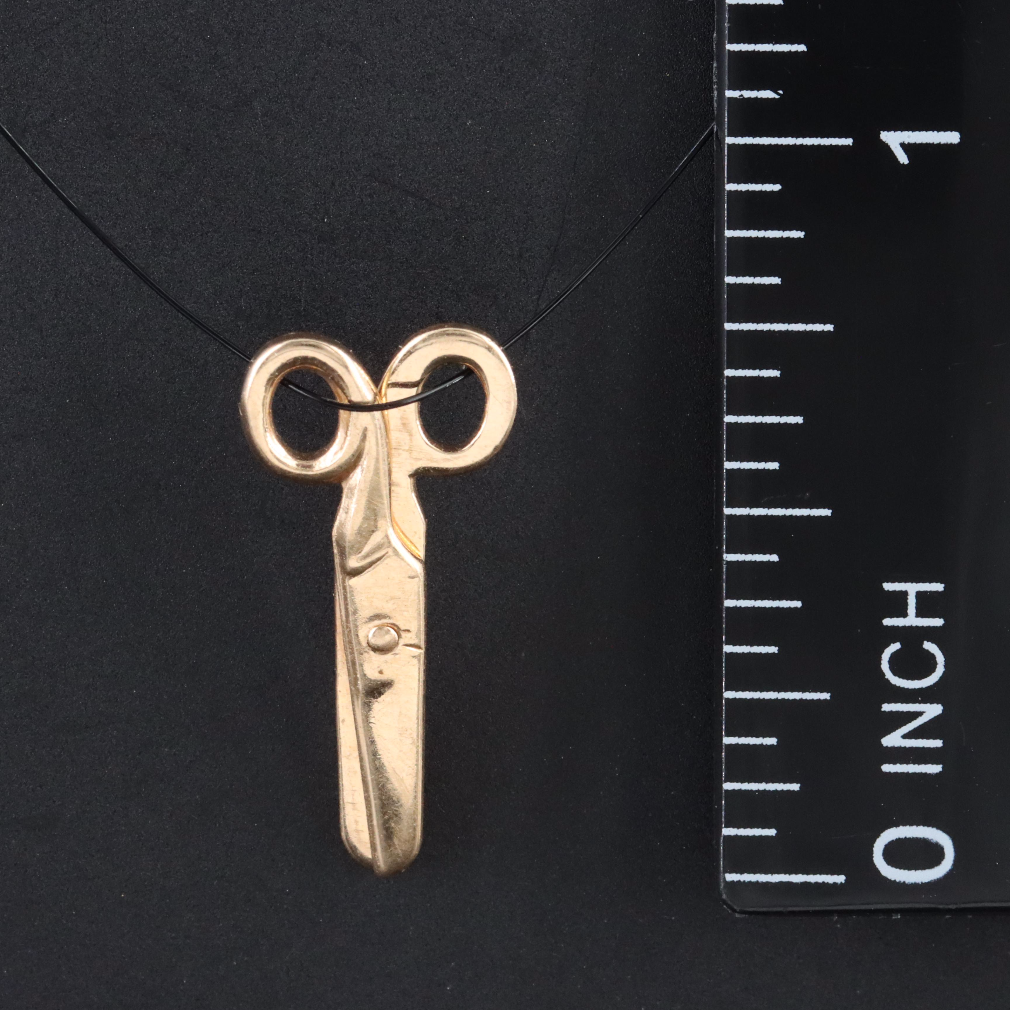 14K Articulated Scissors Charm Pendant