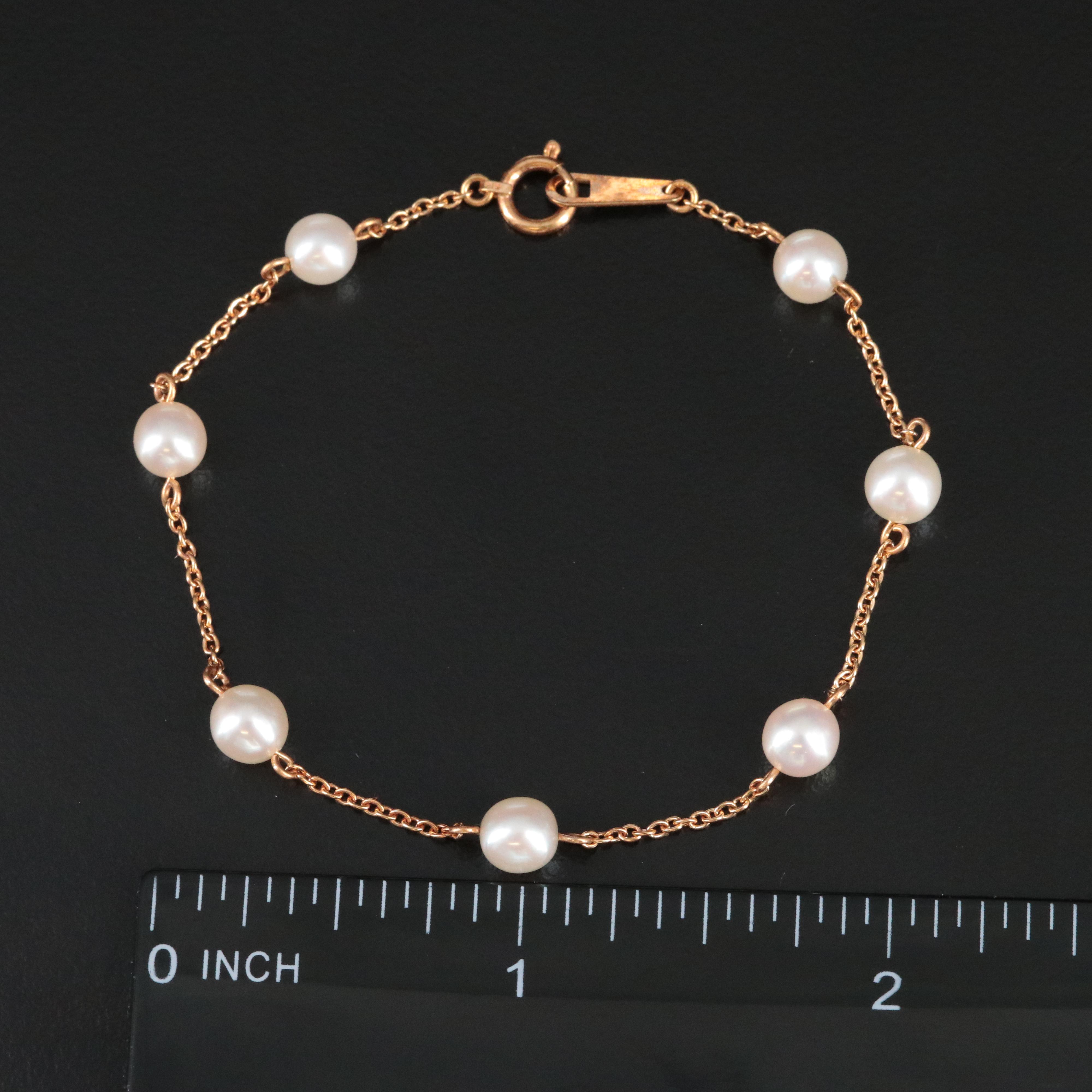 18K Pearl Station Bracelet