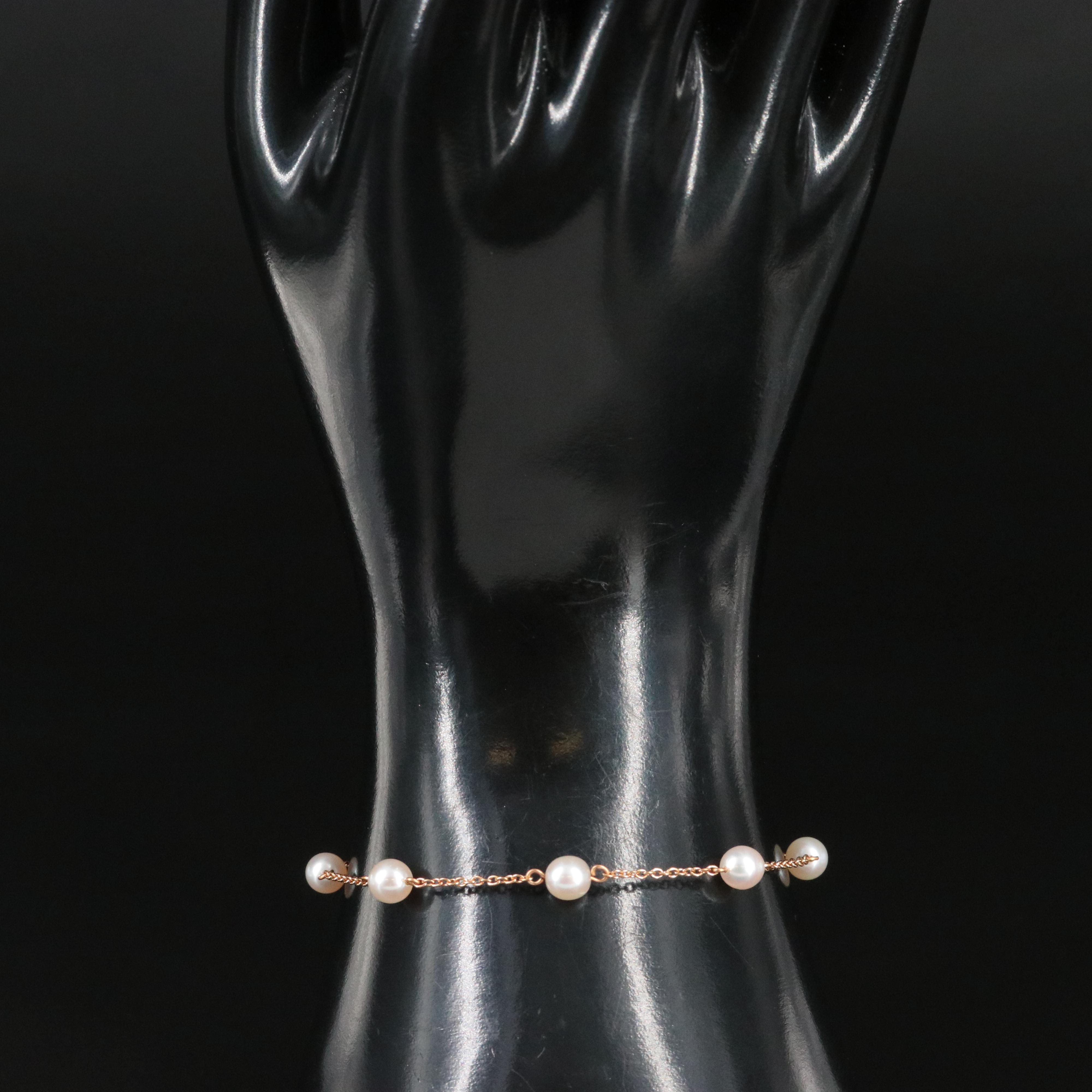 18K Pearl Station Bracelet