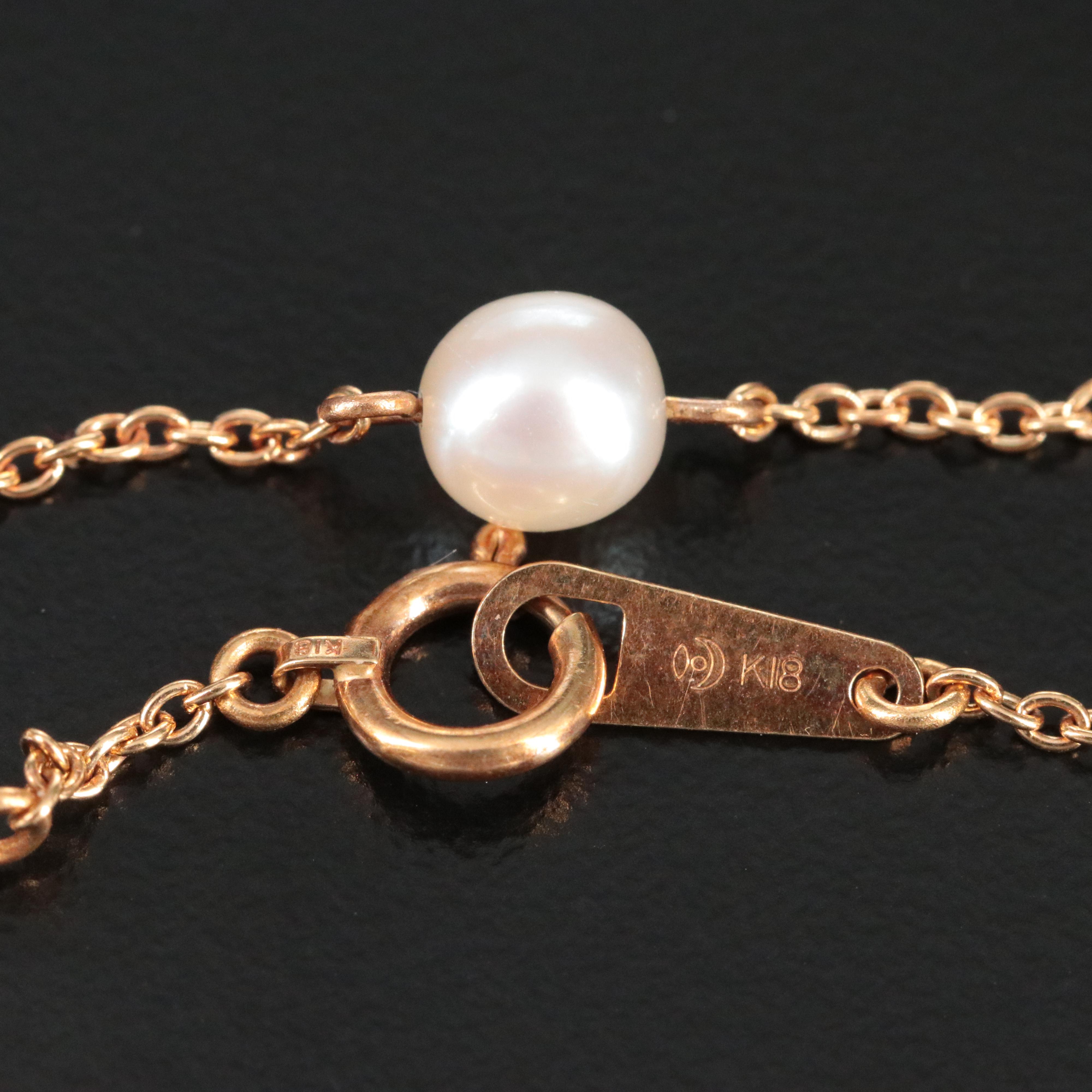 18K Pearl Station Bracelet
