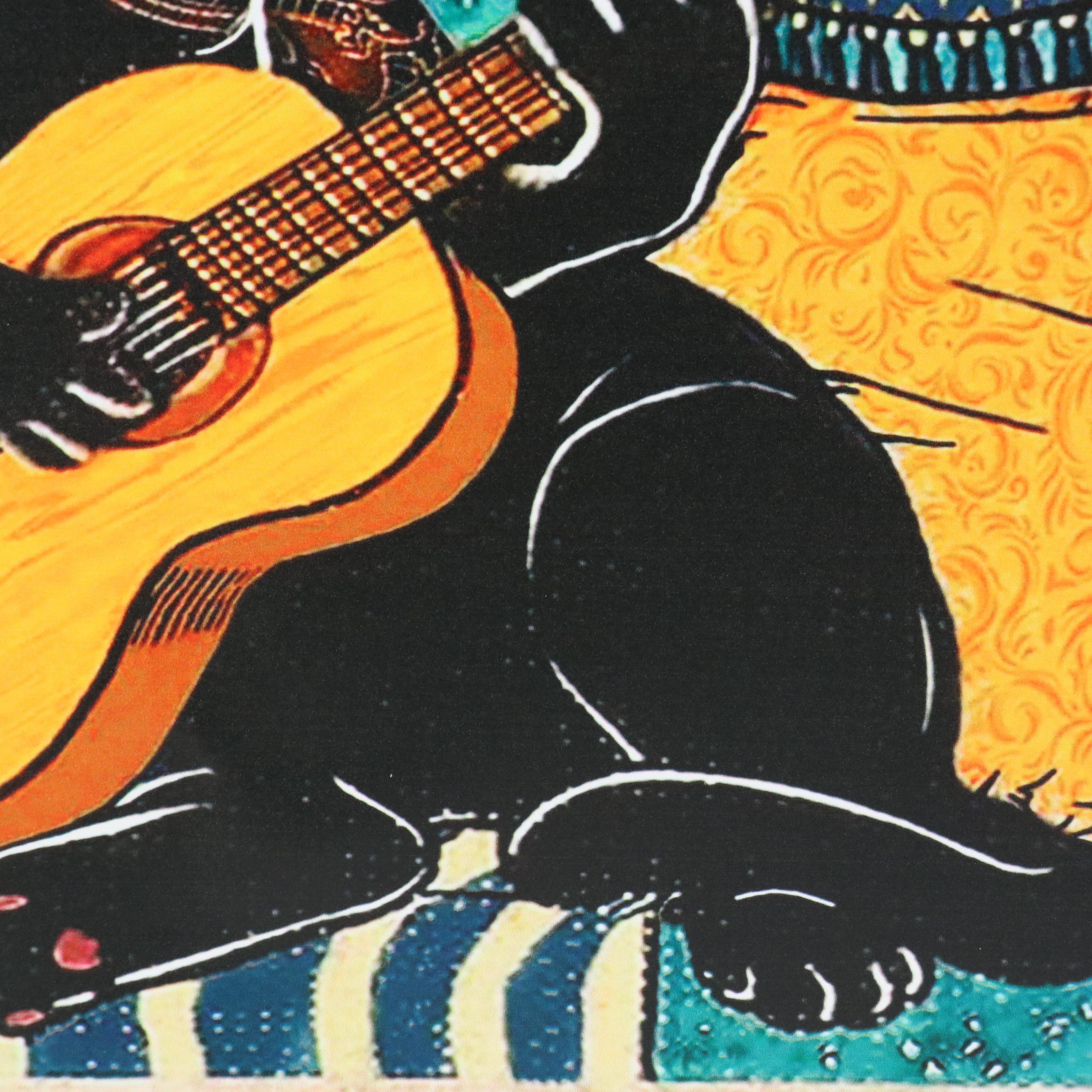 Novelty Cat Giclée "My Neighbors are Listening to Great Music..."