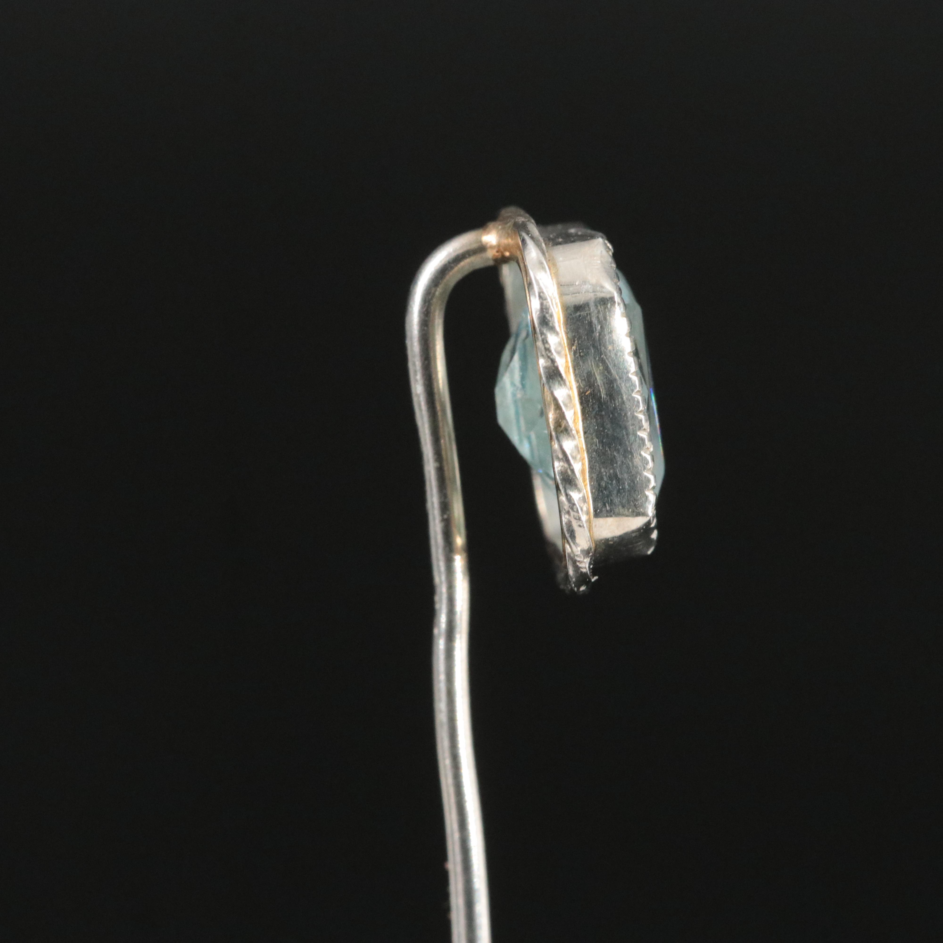 18K Aquamarine Stickpin