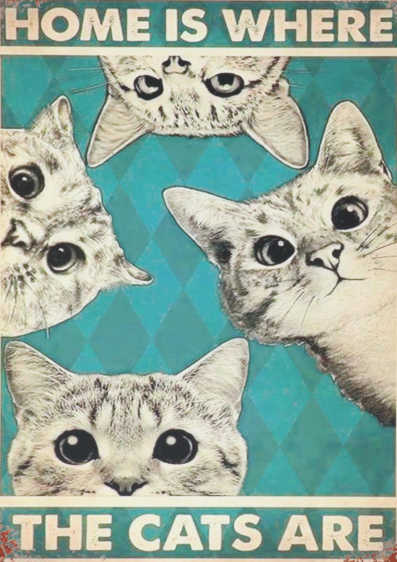 Novelty Cat Giclée "Home is Where the Cats Are"