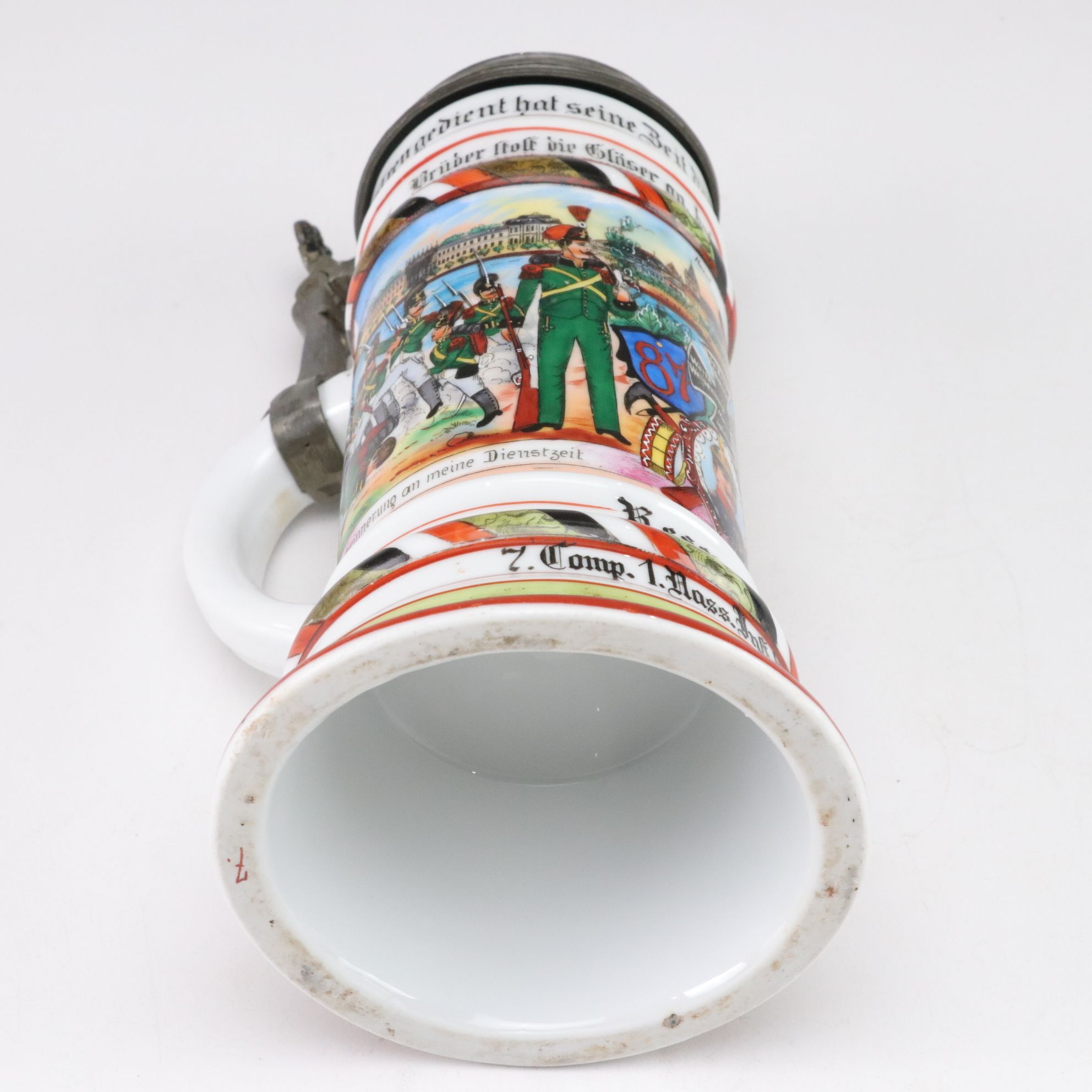 German Commemorative Beer Stein with Empire Pewter Creamer & Sugar Set and More