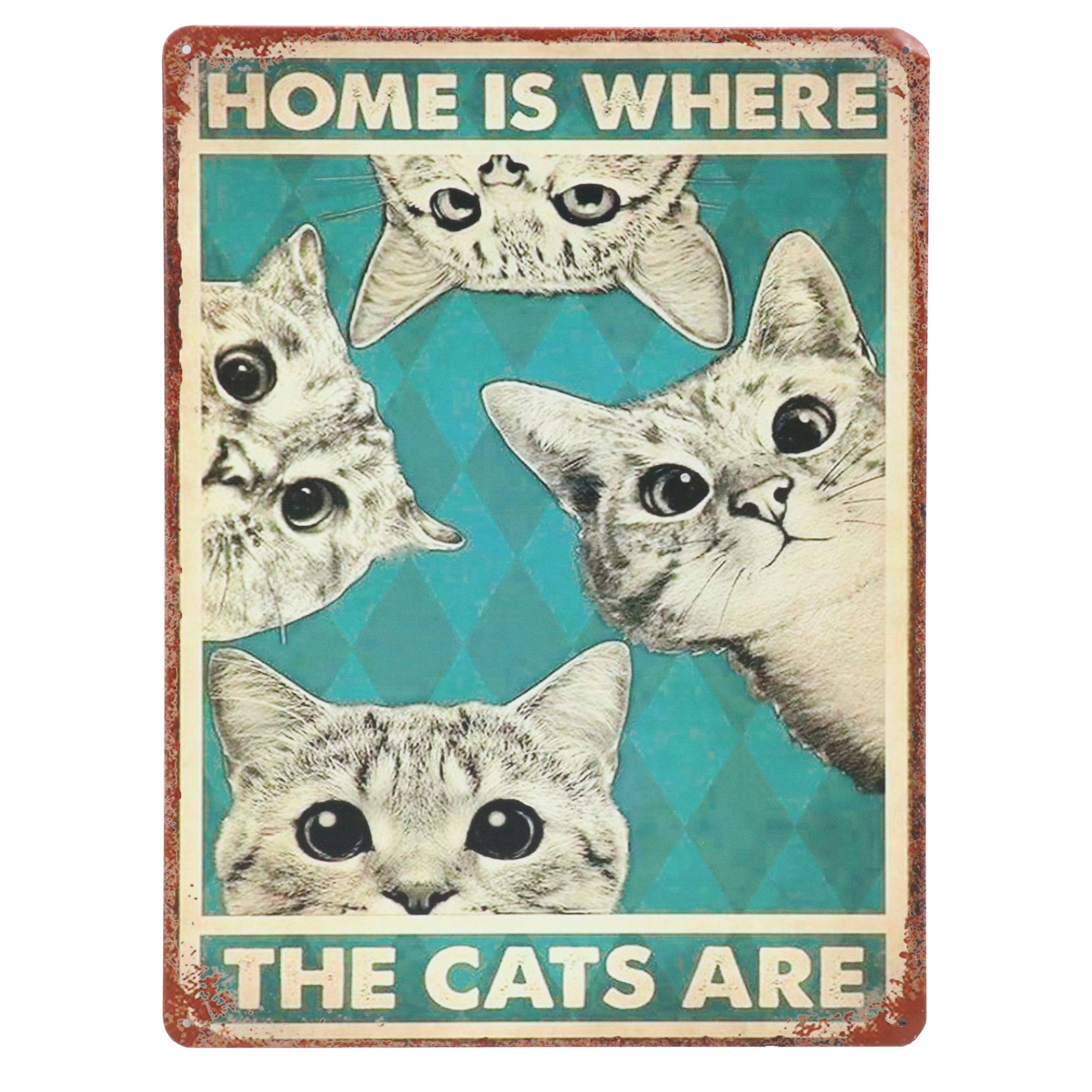 Novelty Cat Giclée "Home is Where the Cats Are"