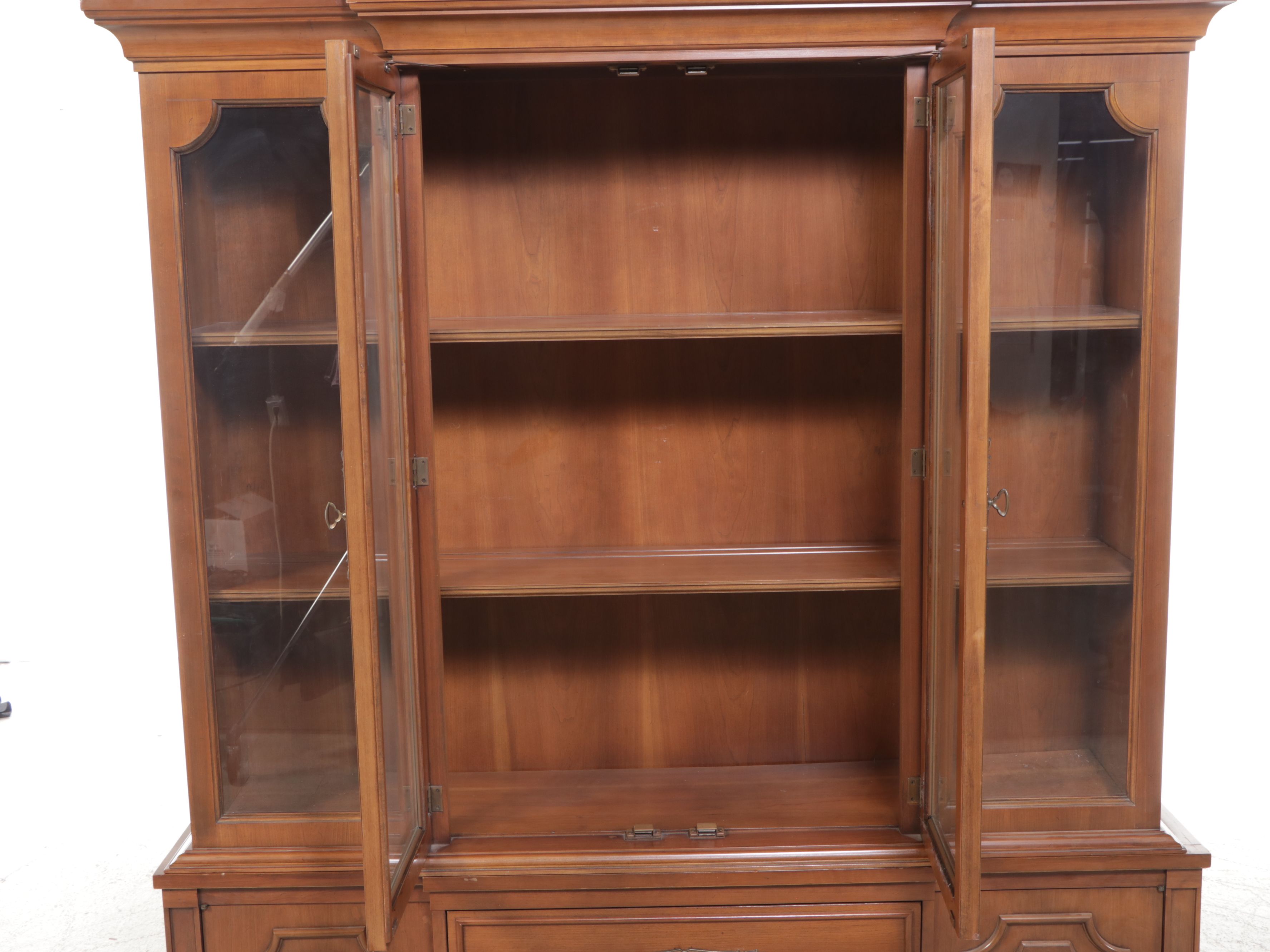 Mediterranean Style Cherry China Cabinet