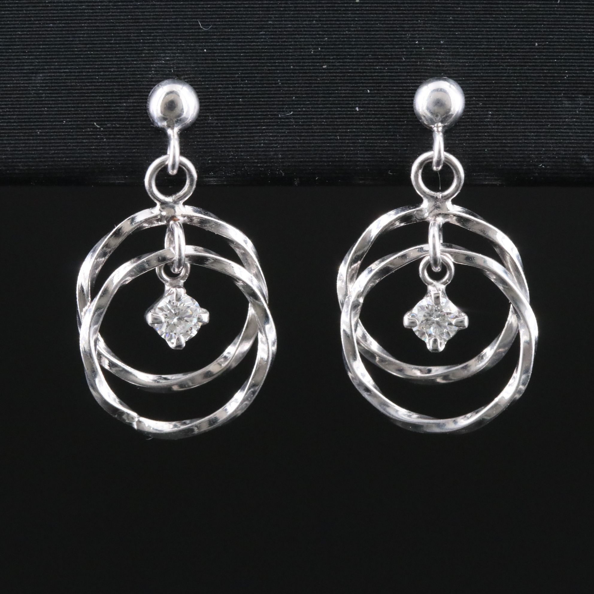 18K 0.12 CTW Diamond Circle Earrings