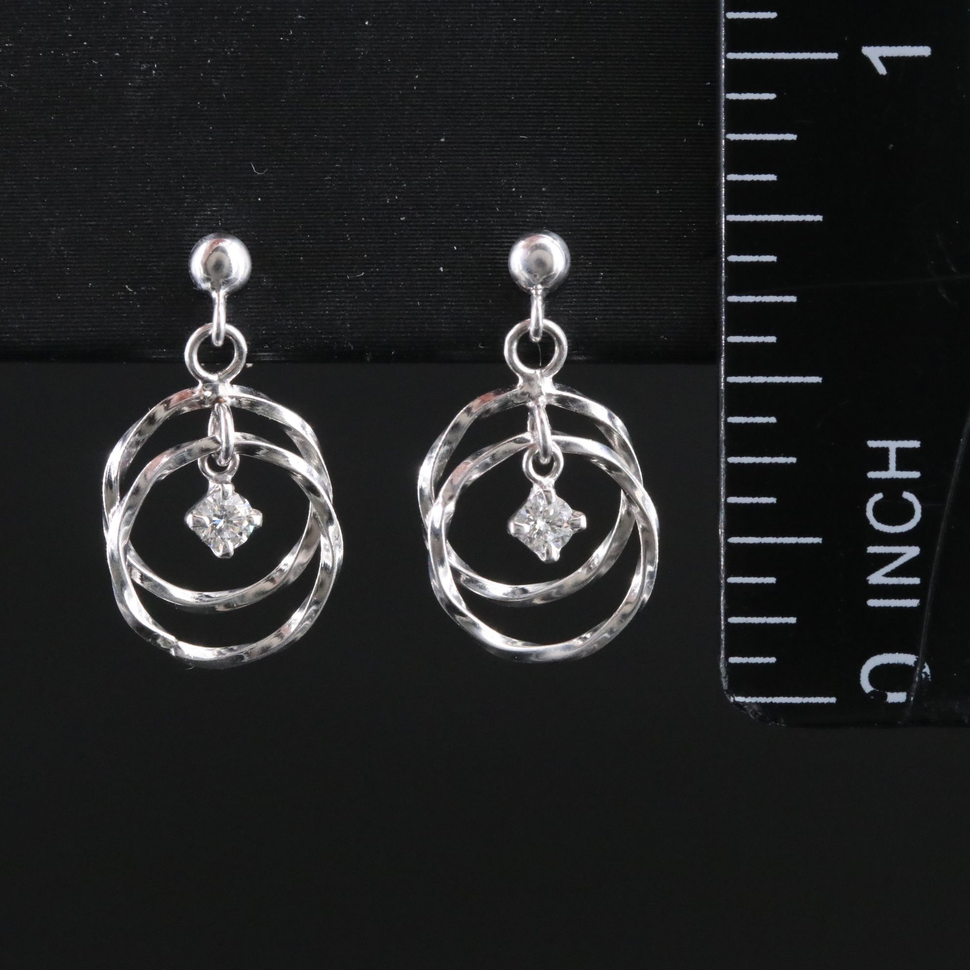 18K 0.12 CTW Diamond Circle Earrings