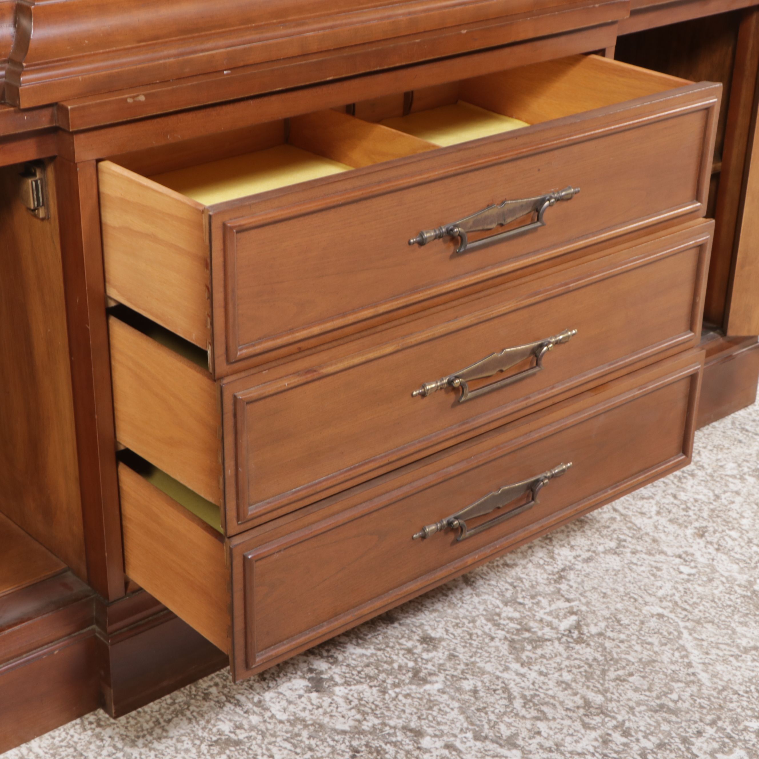 Mediterranean Style Cherry China Cabinet