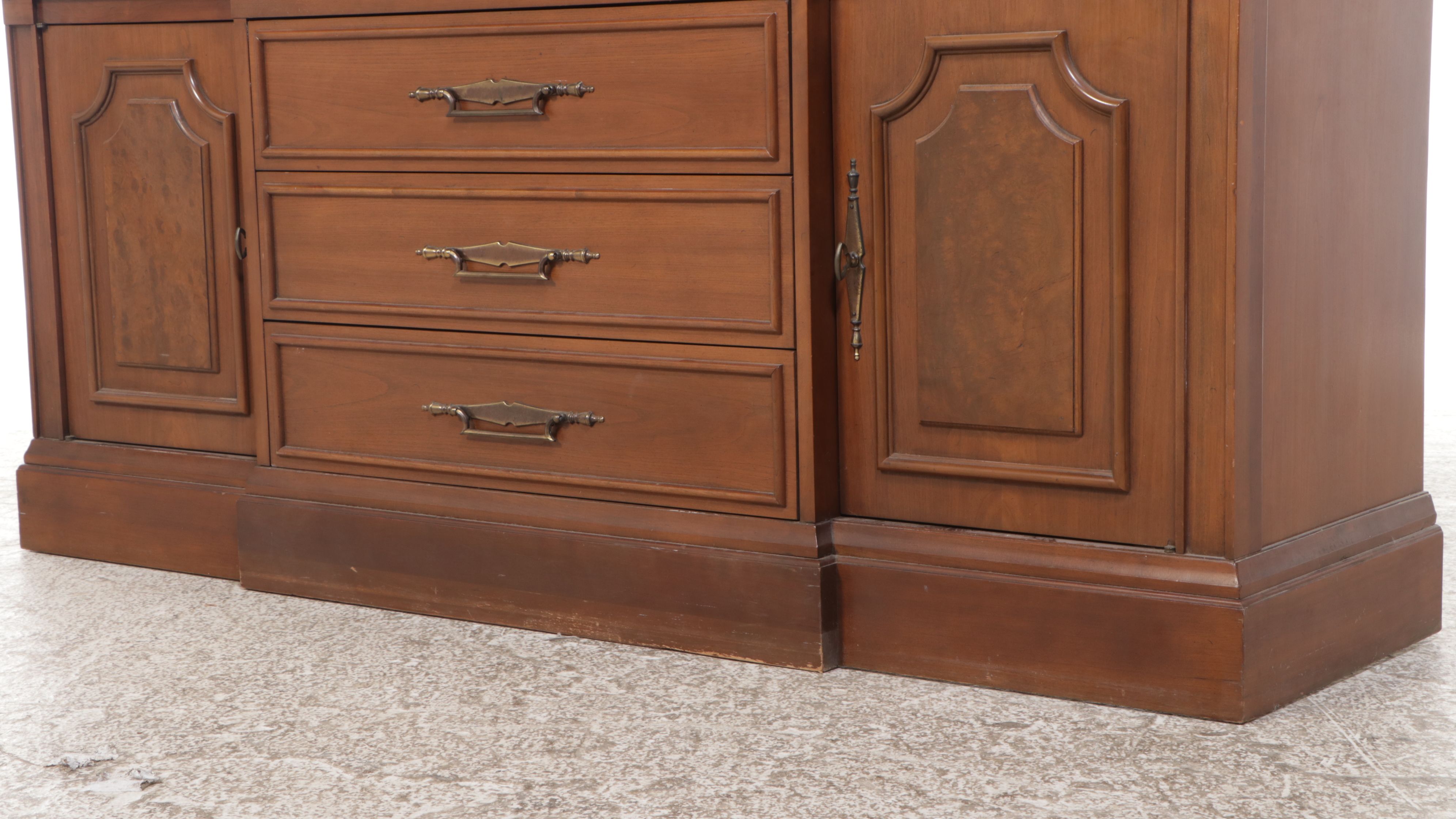 Mediterranean Style Cherry China Cabinet