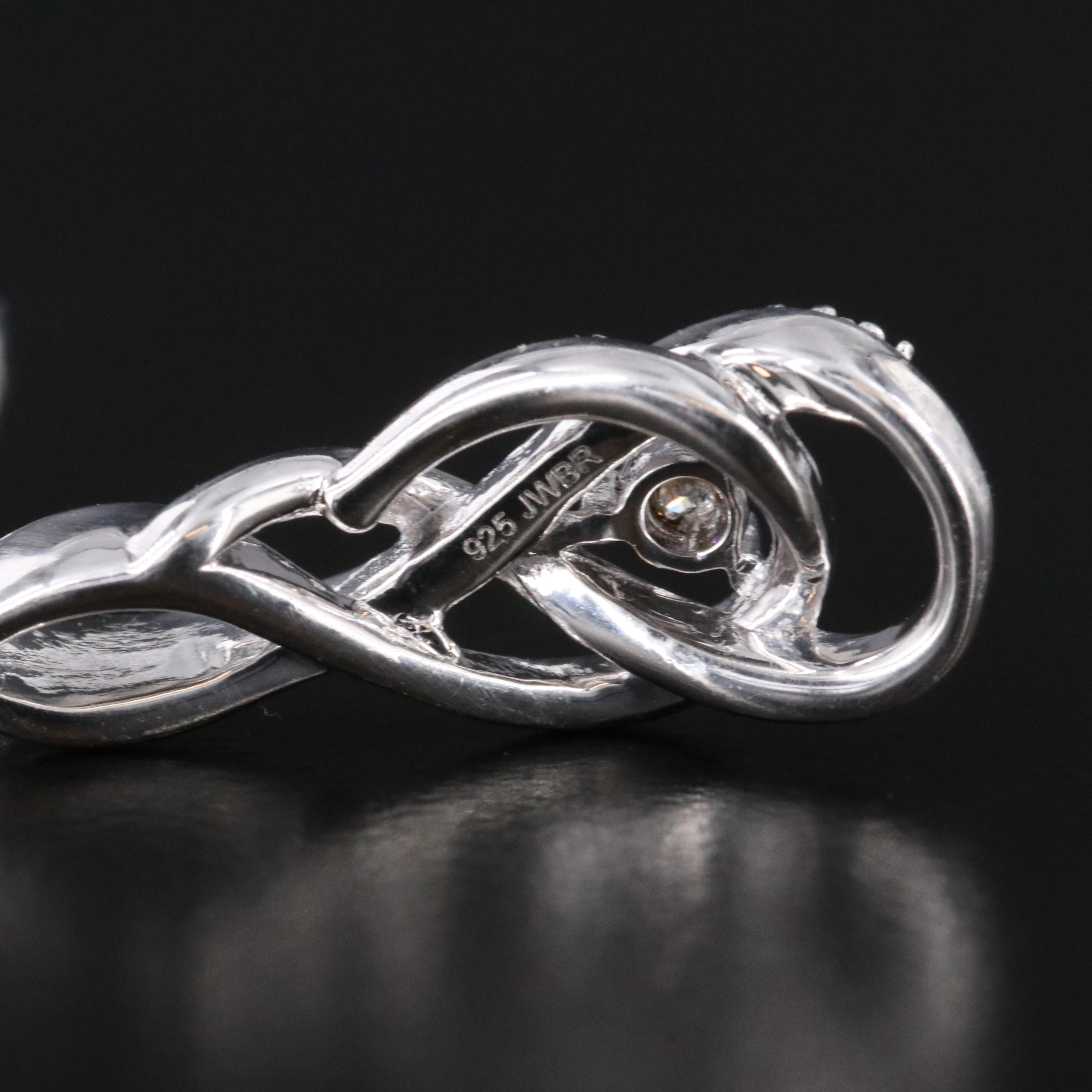 Sterling Diamond Pendant Earrings