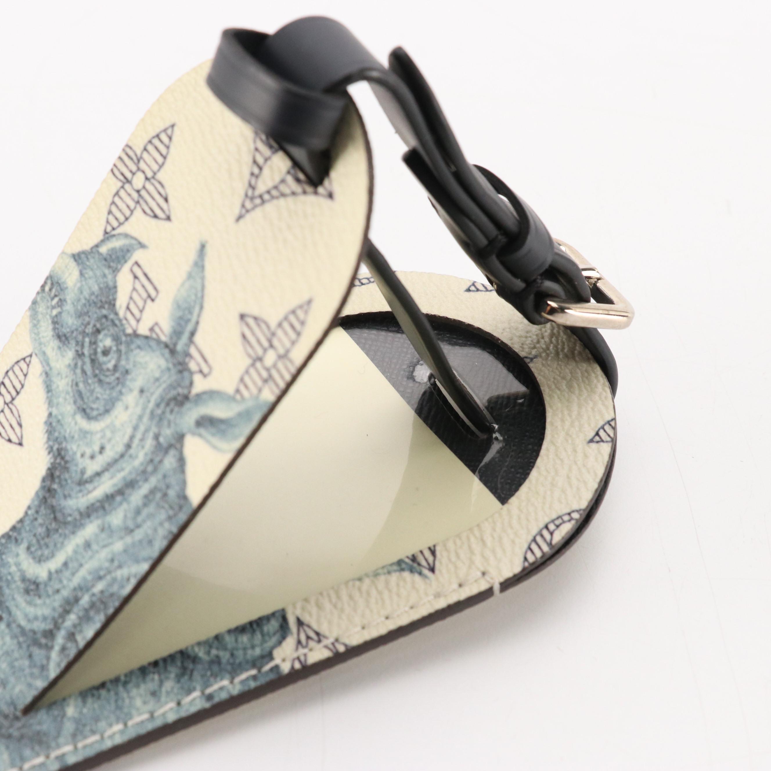 Louis Vuitton Luggage Tag in Monogram Rhinoceros Canvas and Leather Trim
