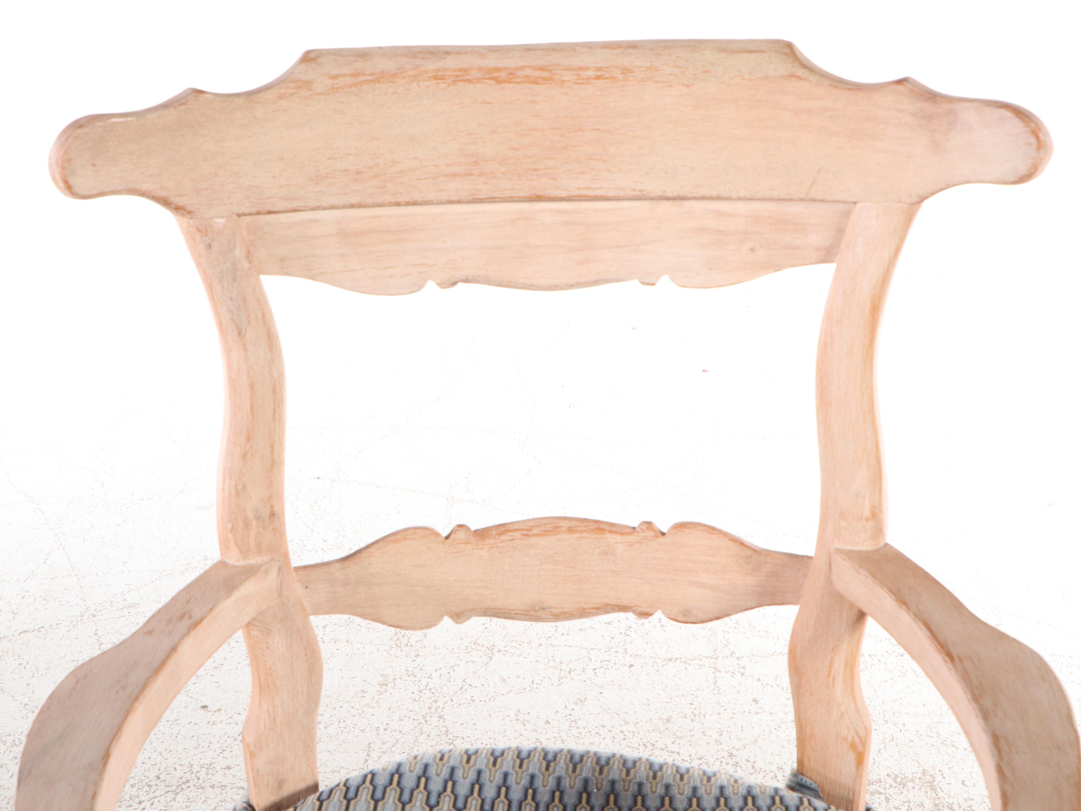 Oak Pedestal Dining Table with Six Rush-Seat Chairs