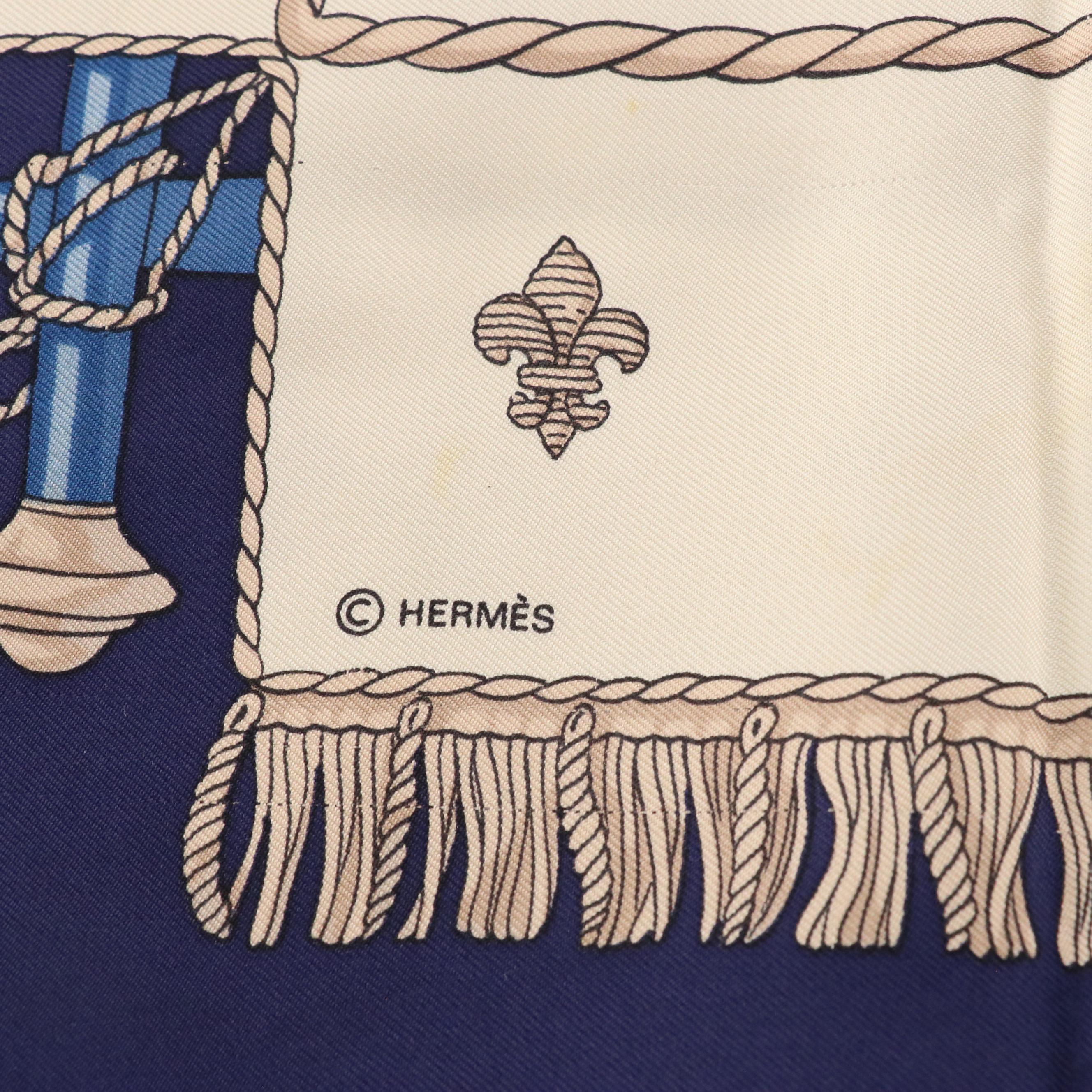 Hermès "Vue Du Carosse De La Galère La Réale" Silk Twill Scarf 90