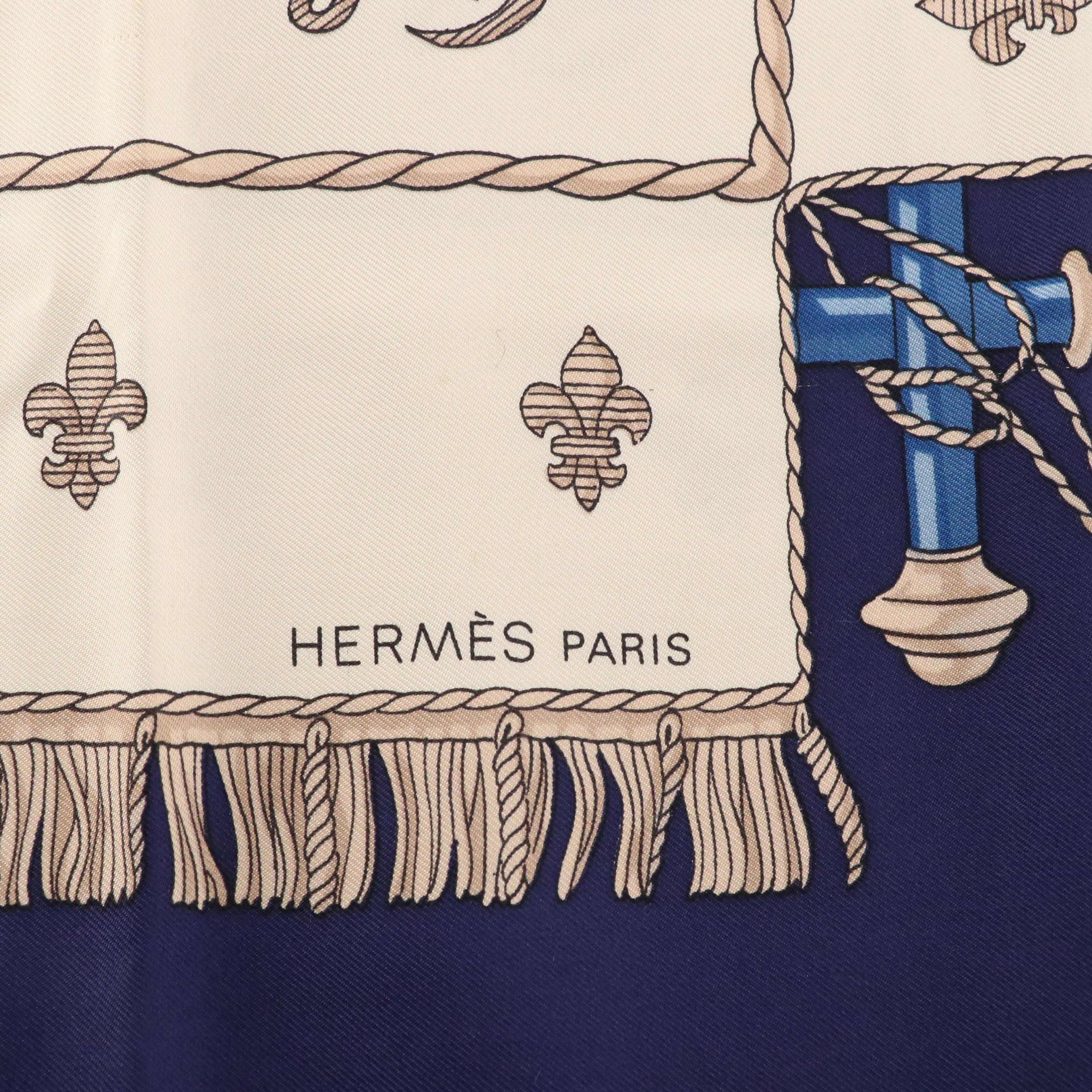 Hermès "Vue Du Carosse De La Galère La Réale" Silk Twill Scarf 90