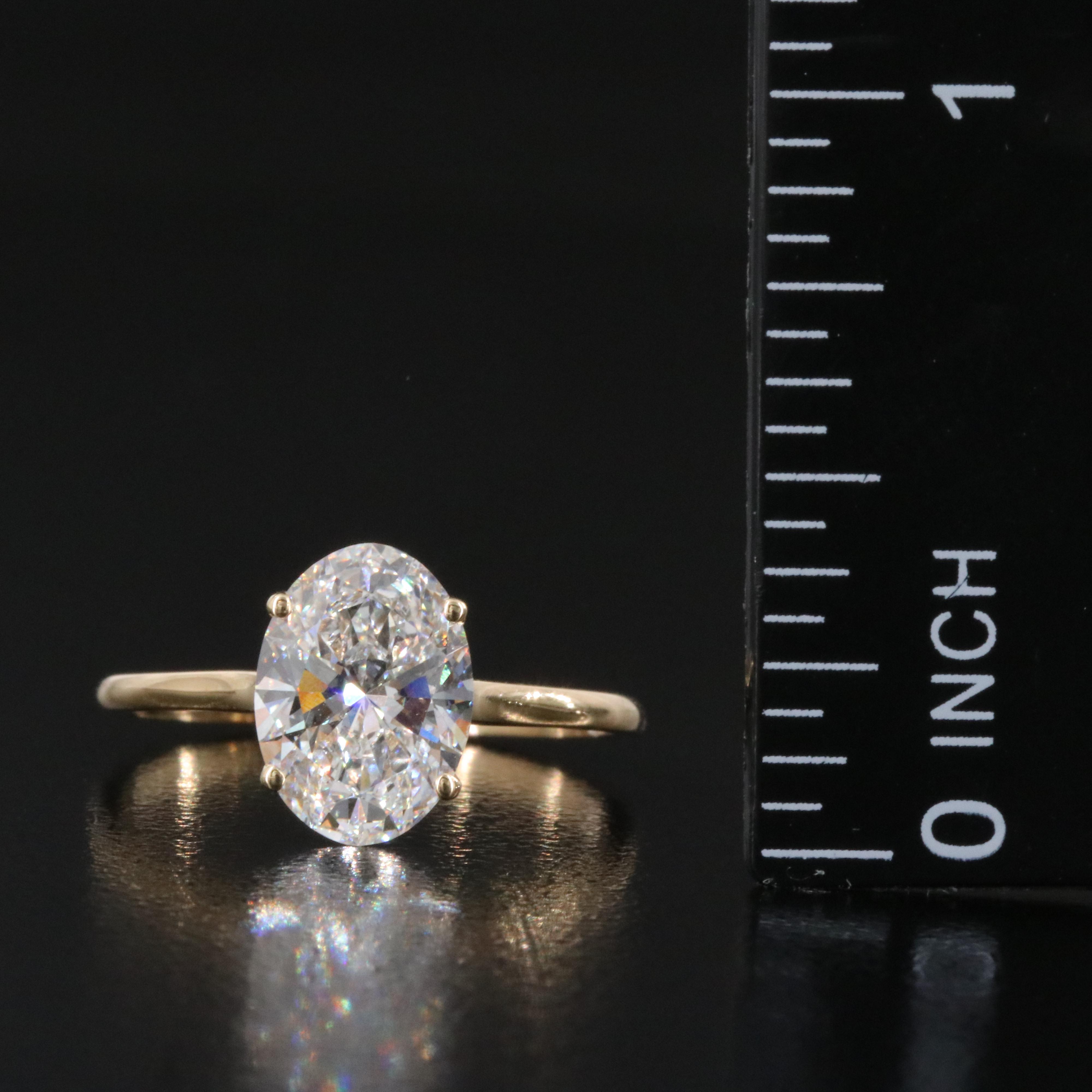 18K 2.10 CT Lab Grown Diamond Solitaire Ring with IGI Report