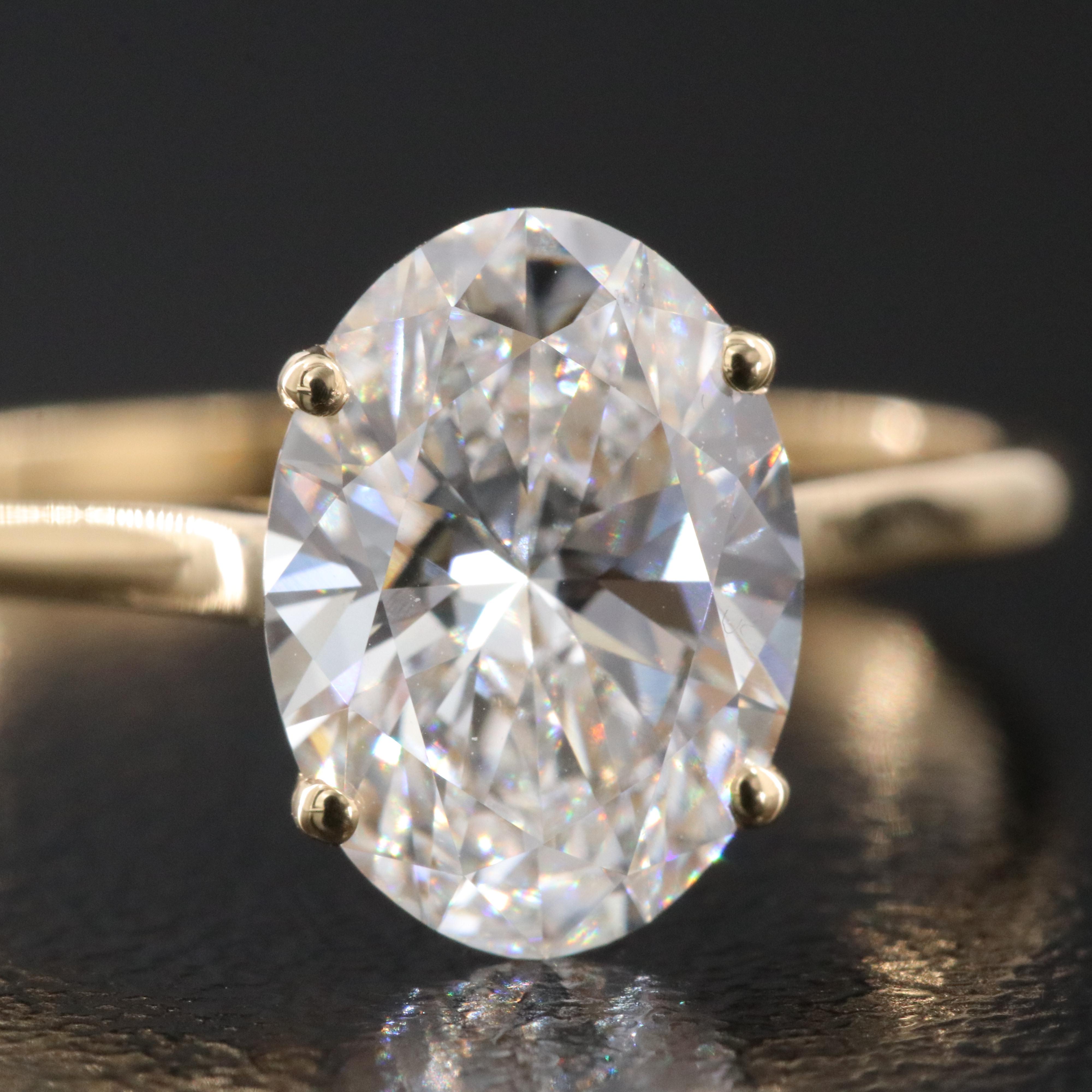 18K 2.10 CT Lab Grown Diamond Solitaire Ring with IGI Report