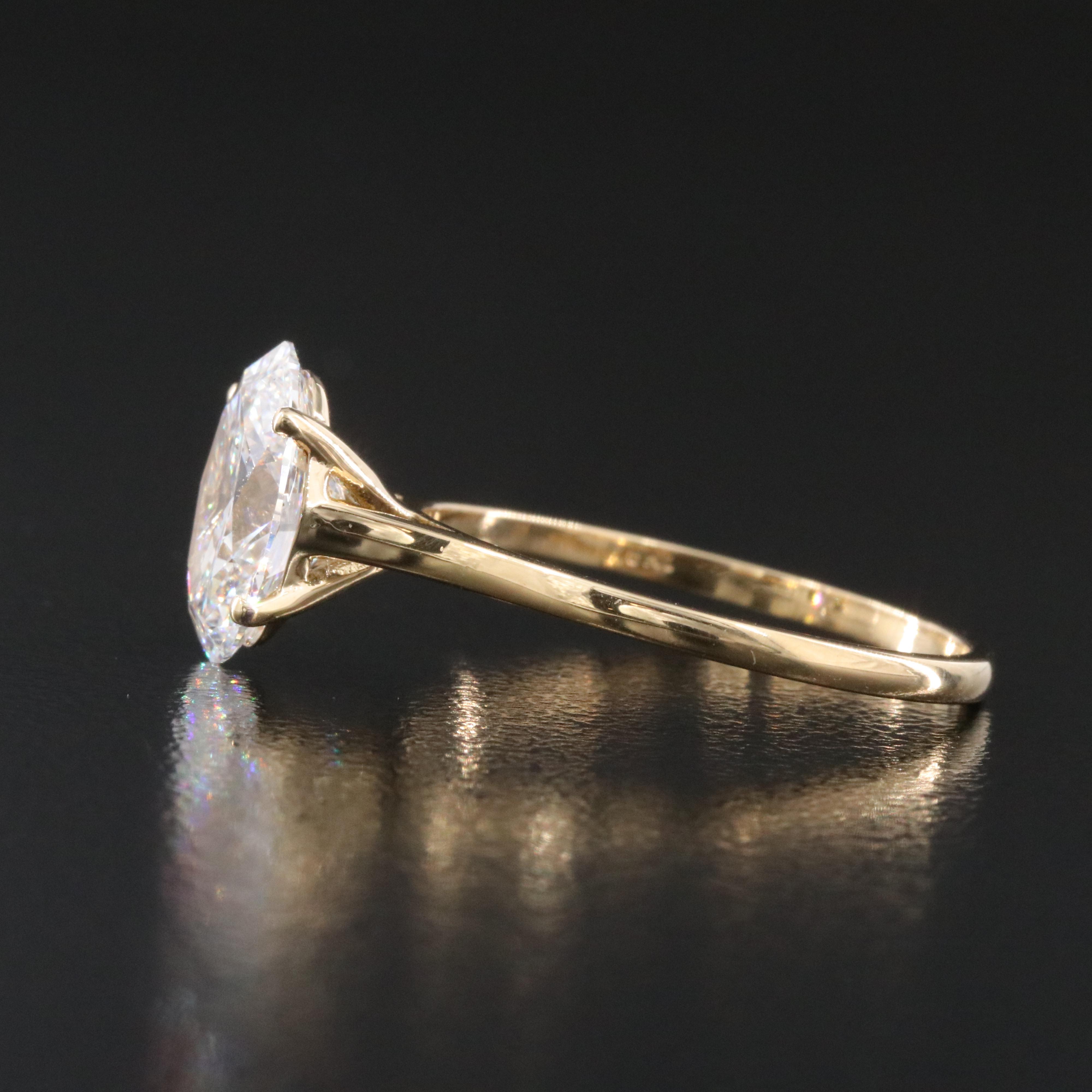 18K 2.10 CT Lab Grown Diamond Solitaire Ring with IGI Report