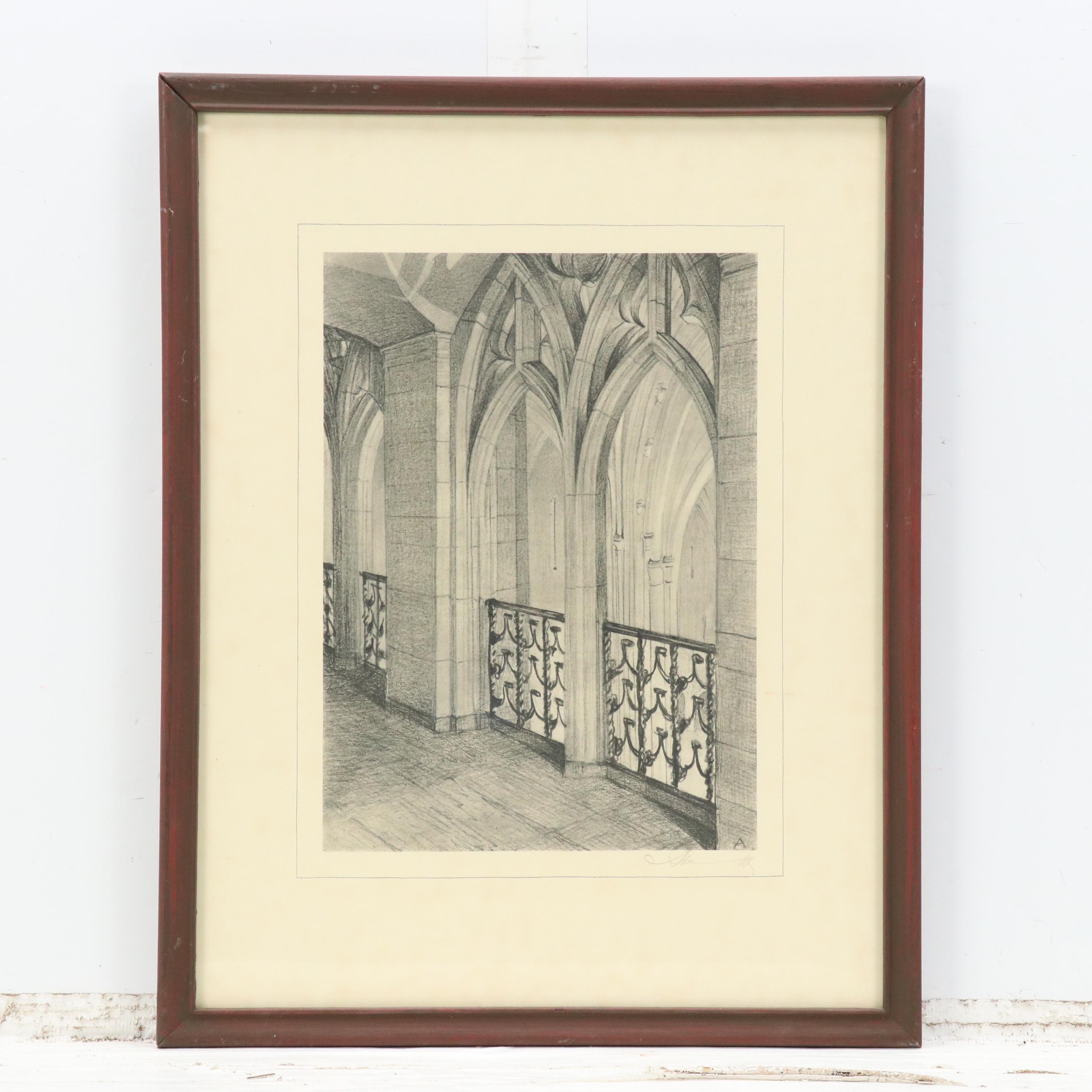 Halftones of Gothic Church Interiors