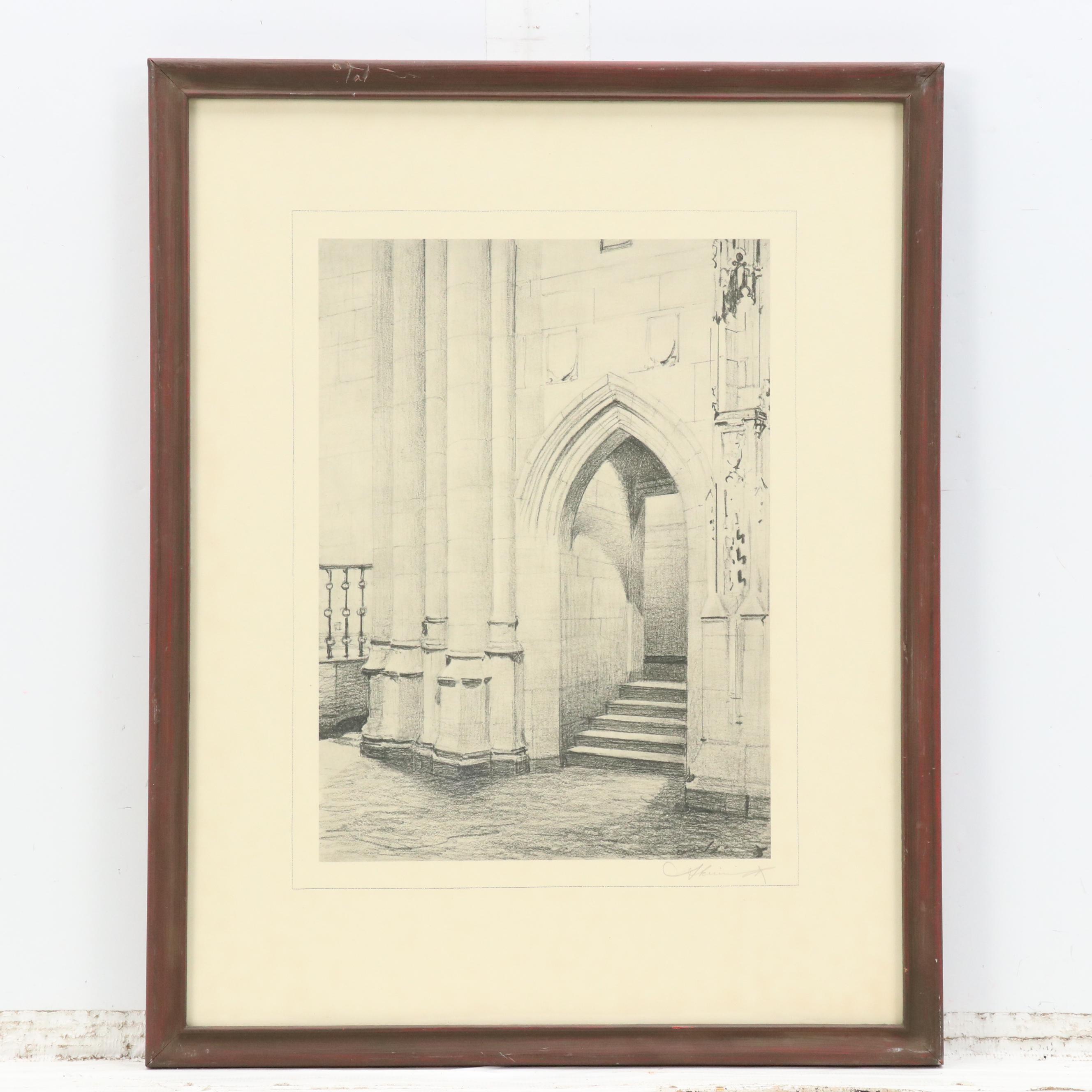 Halftones of Gothic Church Interiors