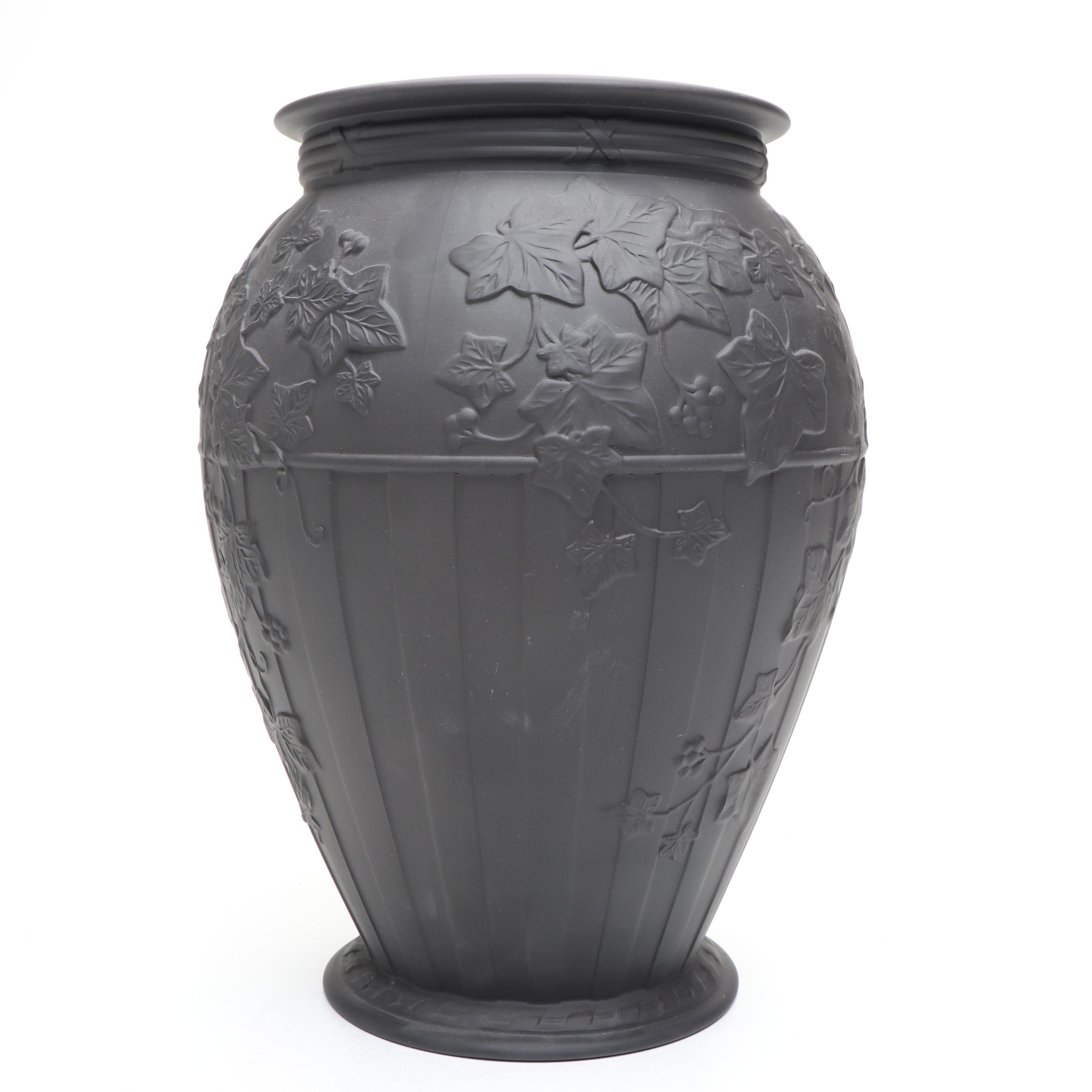 Wedgwood Foliage Black Basalt Vase