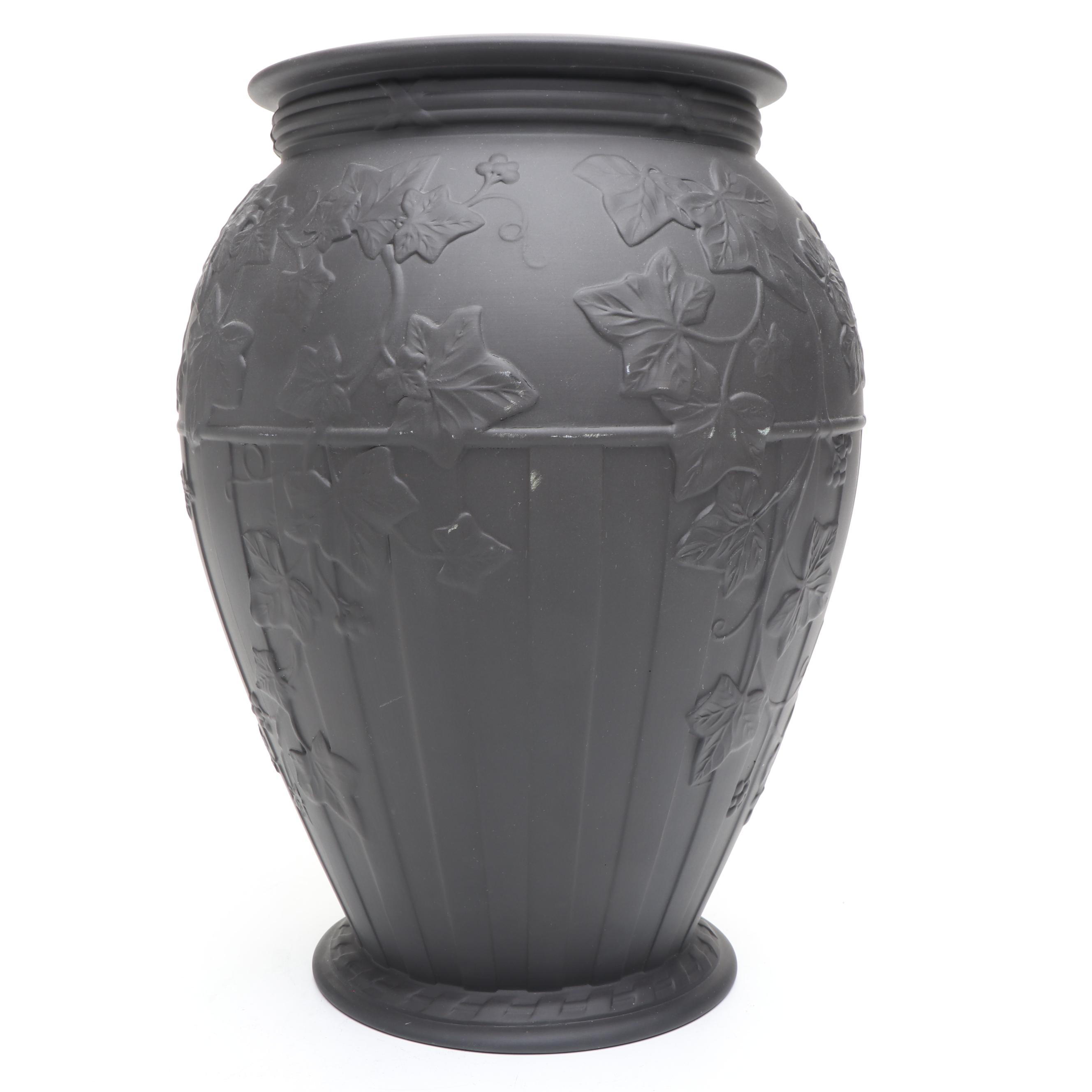 Wedgwood Foliage Black Basalt Vase