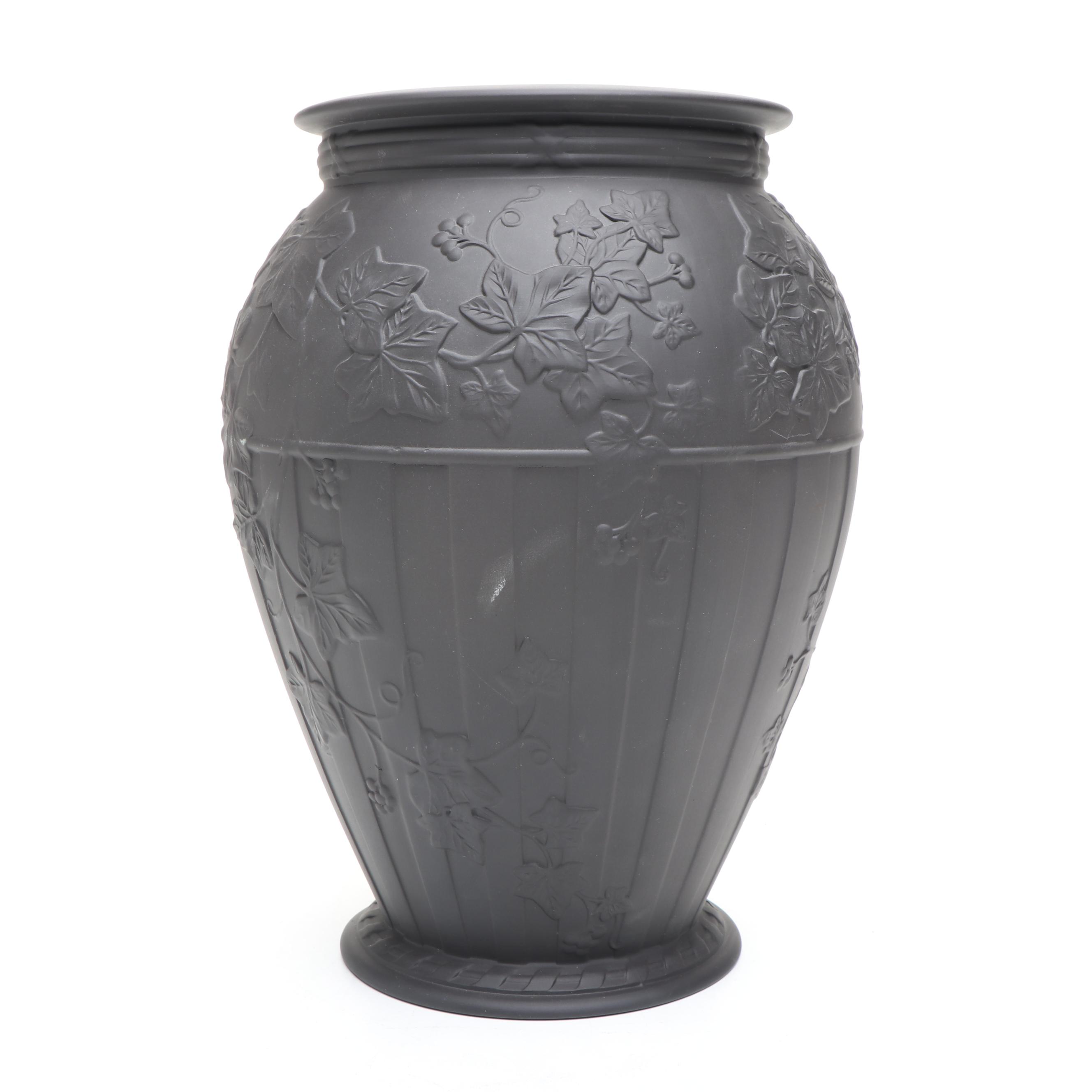 Wedgwood Foliage Black Basalt Vase