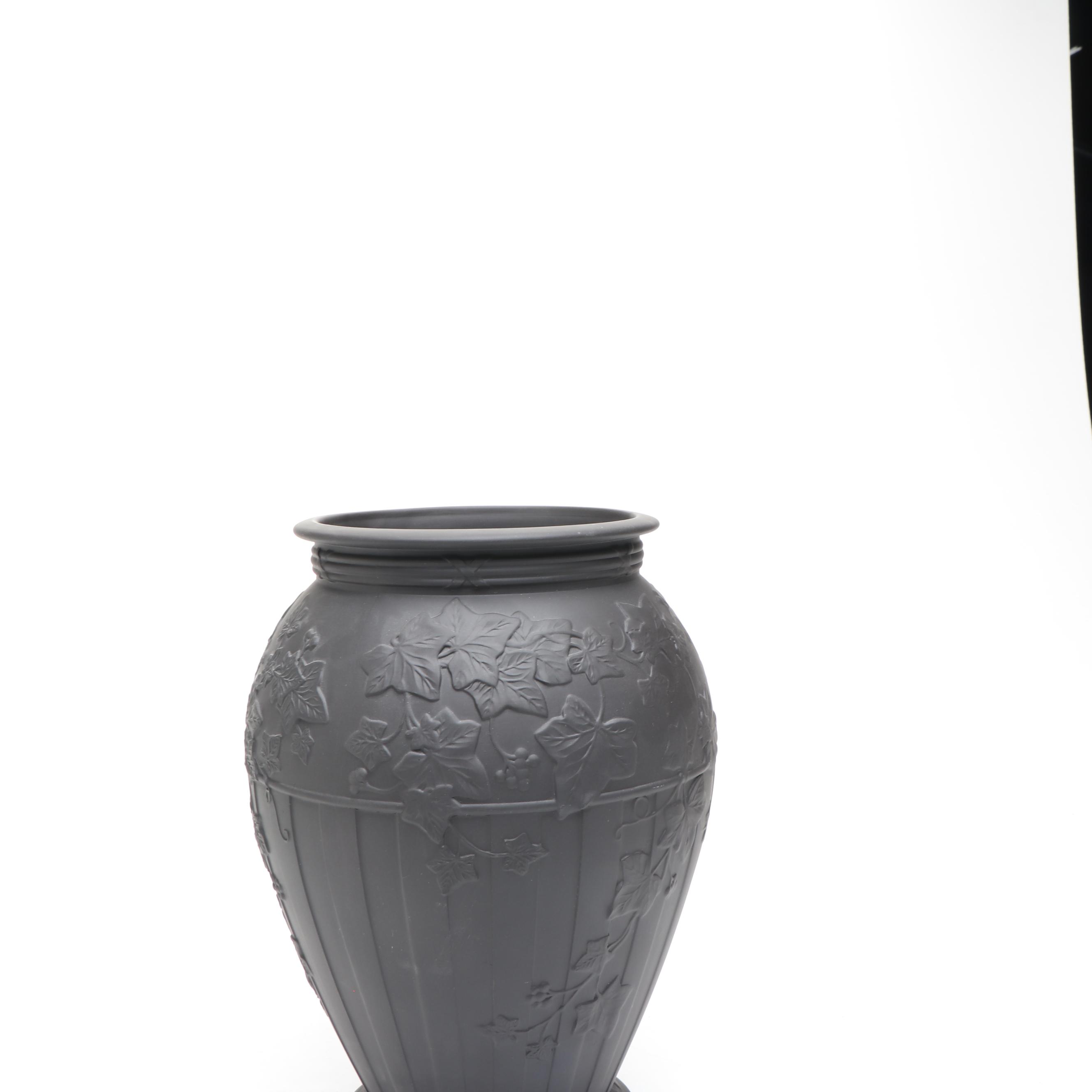 Wedgwood Foliage Black Basalt Vase