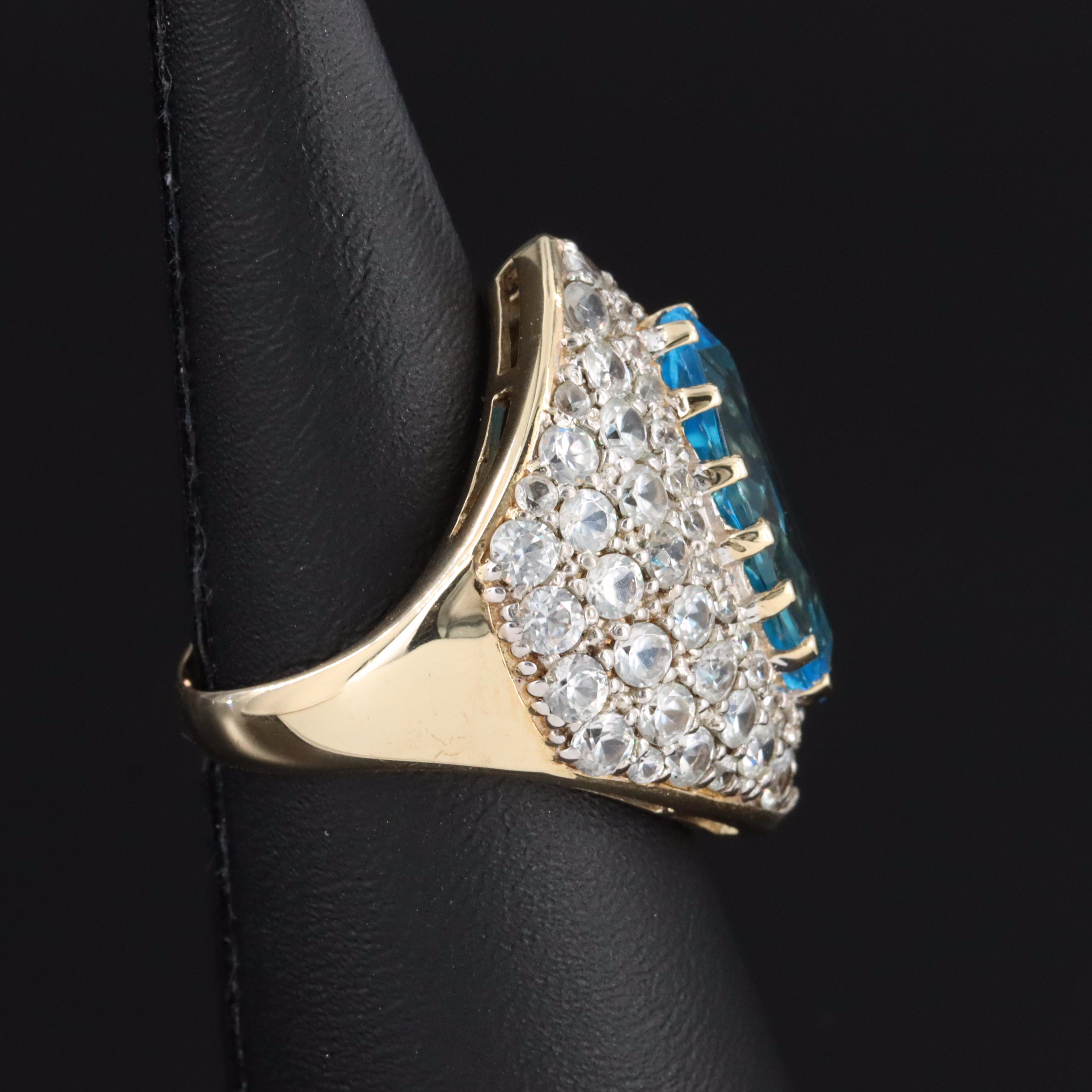 10K Topaz and White Zircon Ring