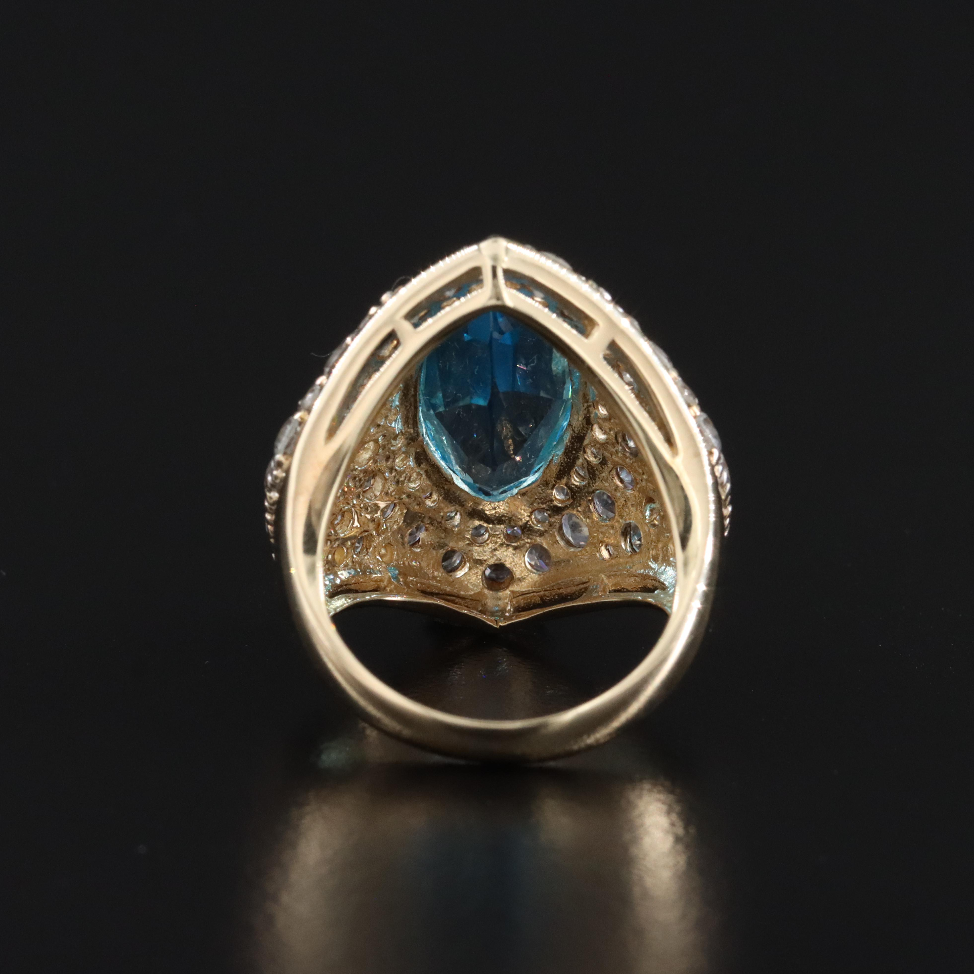 10K Topaz and White Zircon Ring