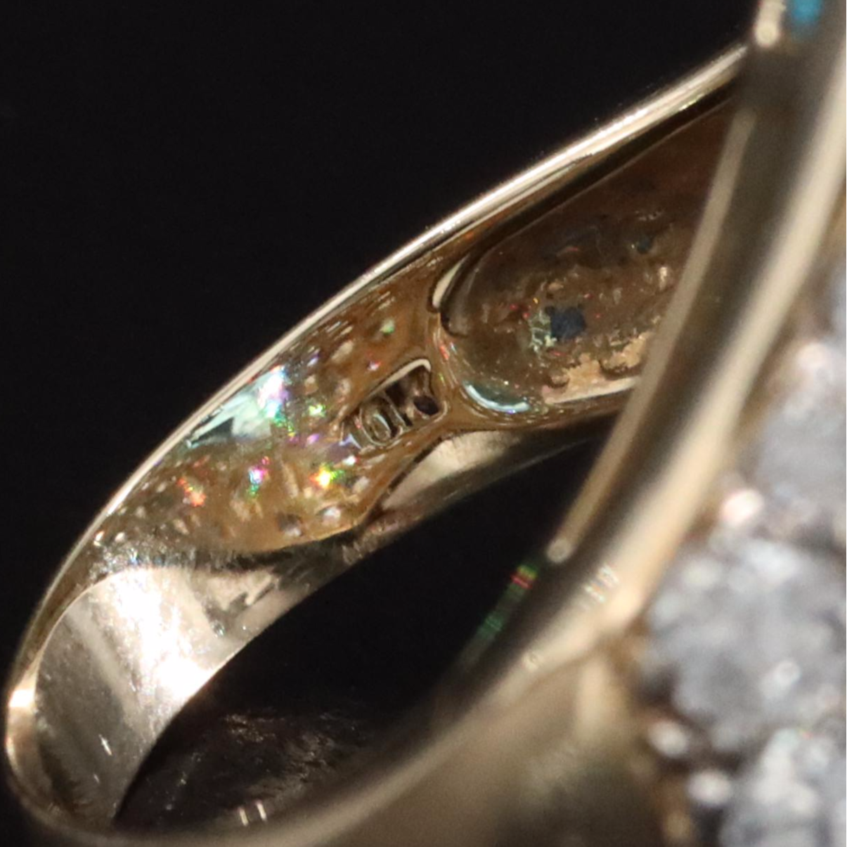 10K Topaz and White Zircon Ring