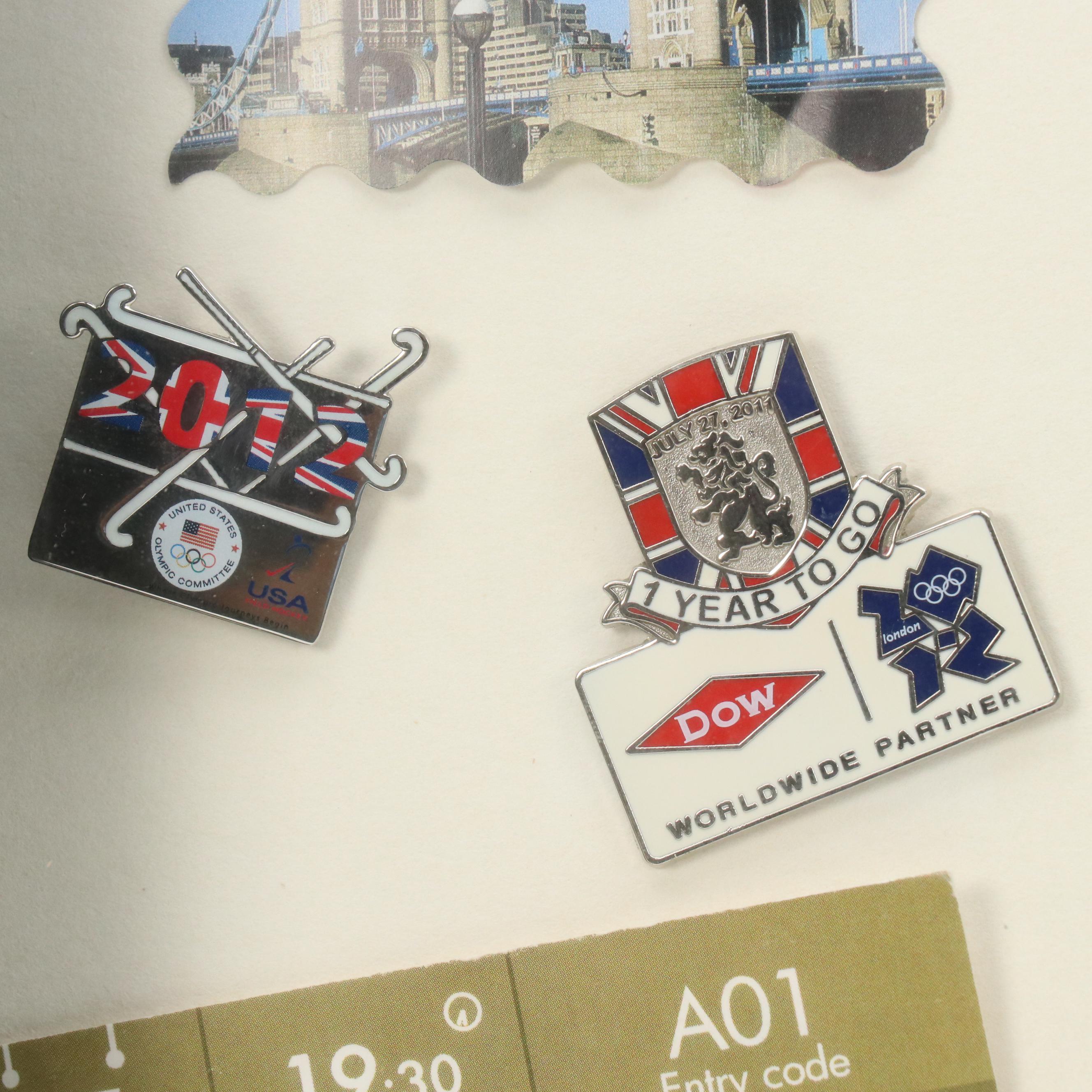 London 2012 Olympic Collection Featuring Tickets and Pins