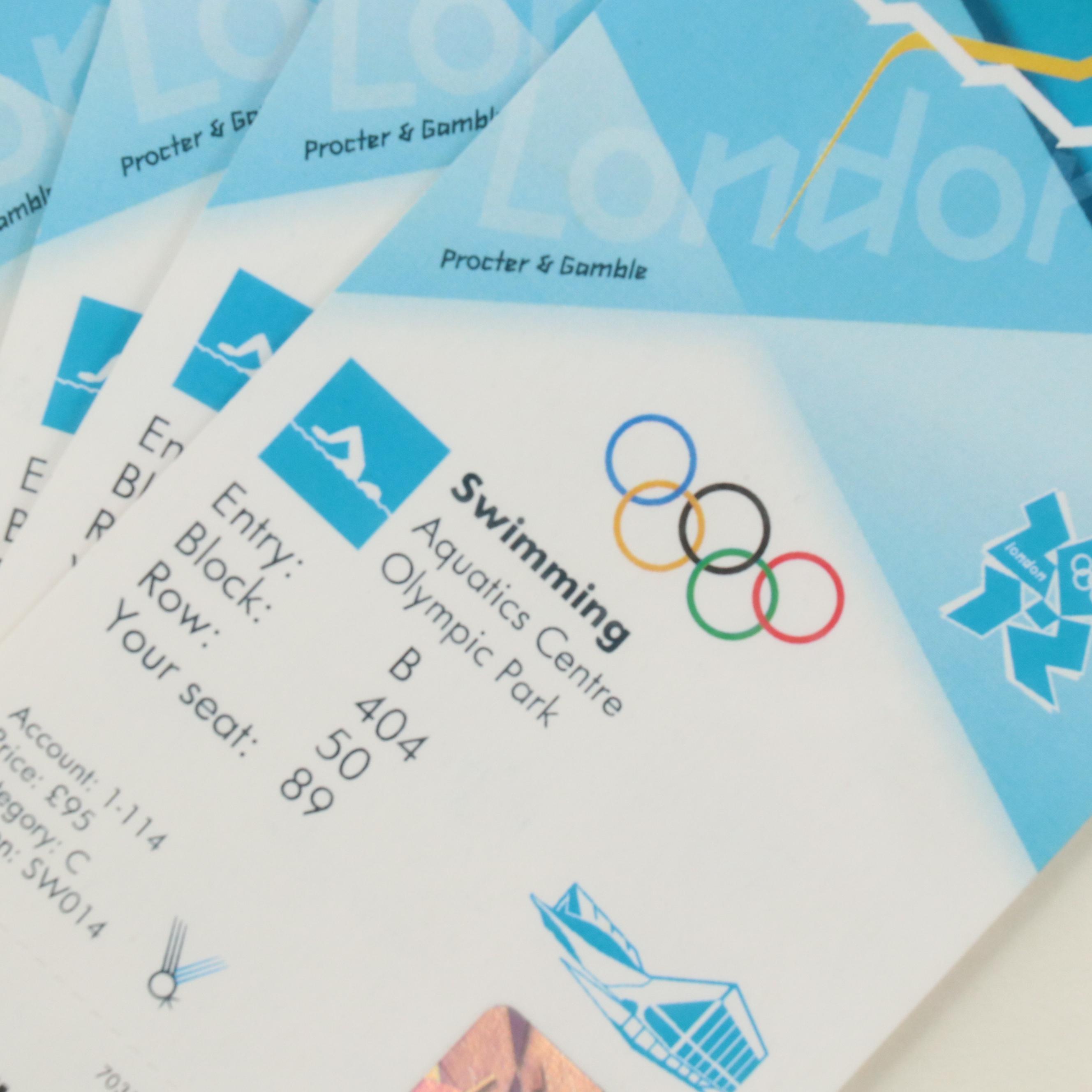 London 2012 Olympic Collection Featuring Tickets and Pins