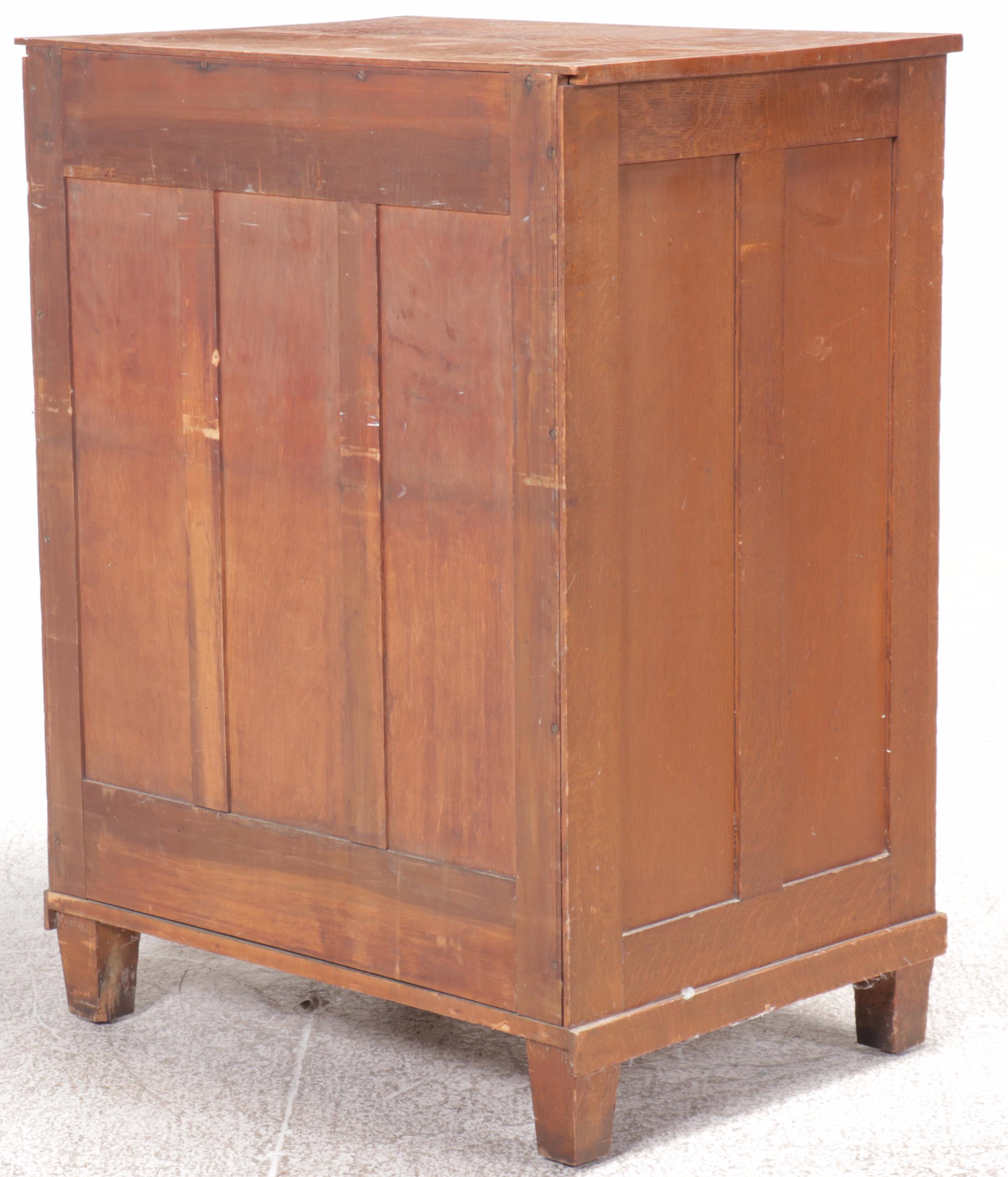 Arts & Crafts Style Nine-Drawer Oak Map Cabinet