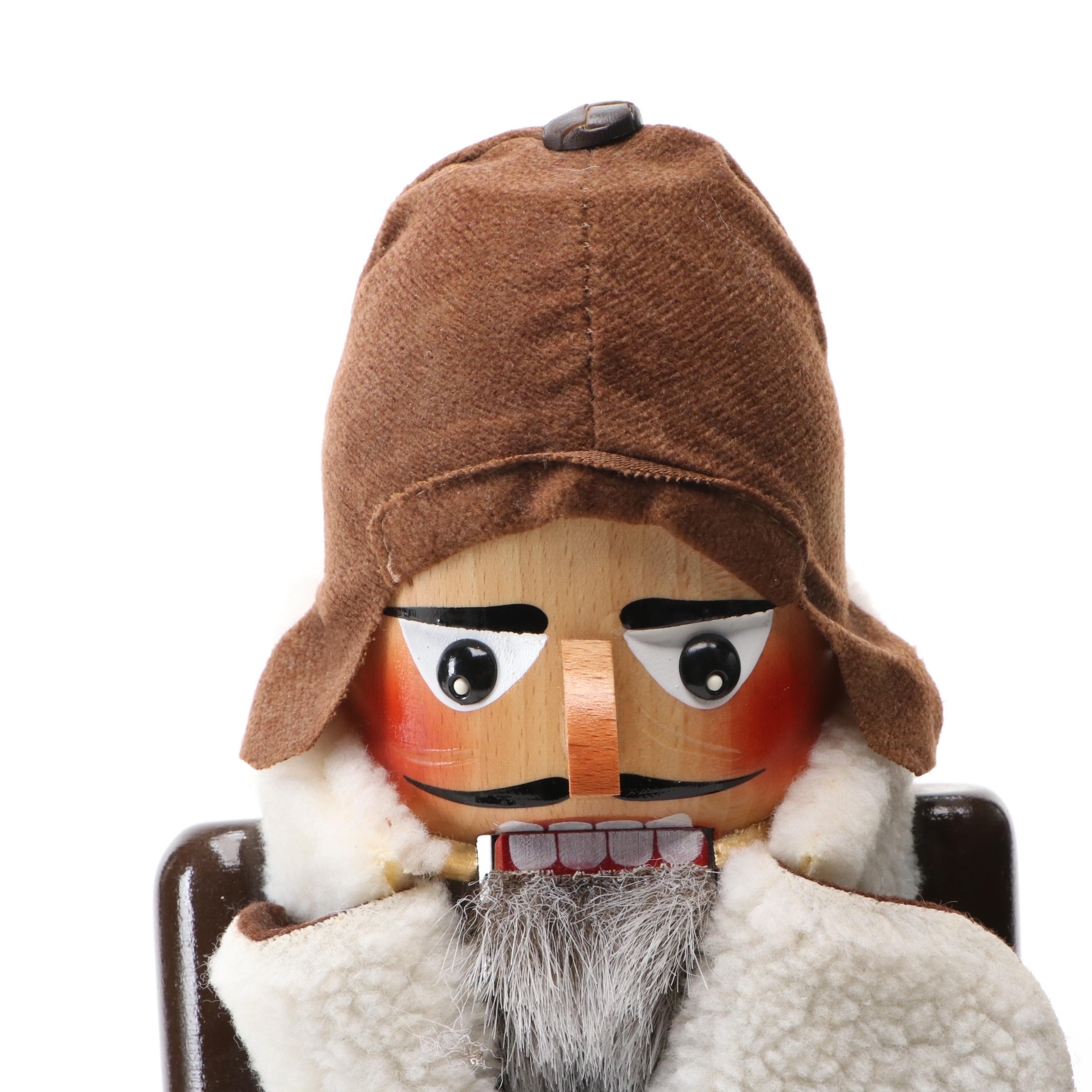 Steinbach German Wooden Pilot and Golfer Nutcrackers