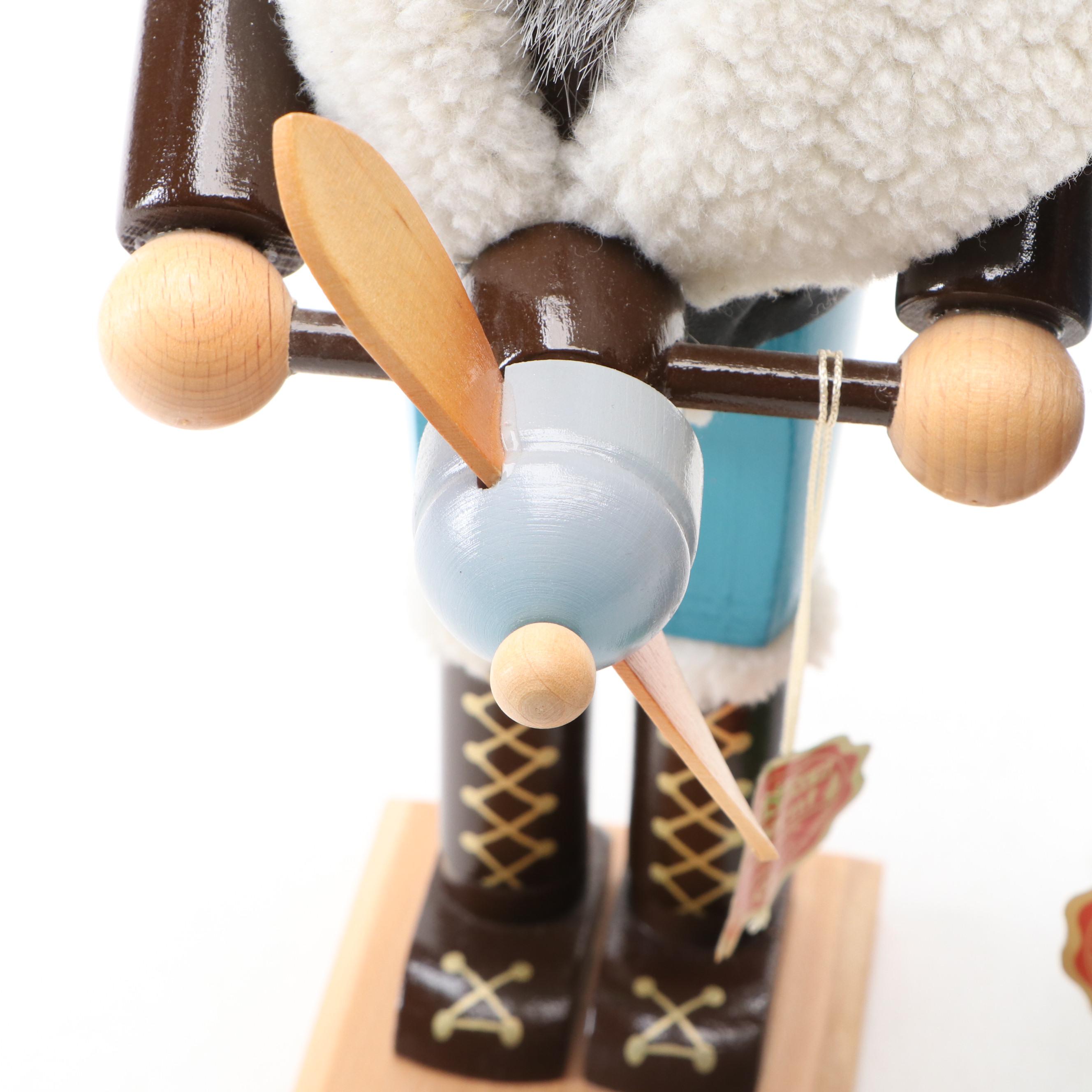 Steinbach German Wooden Pilot and Golfer Nutcrackers