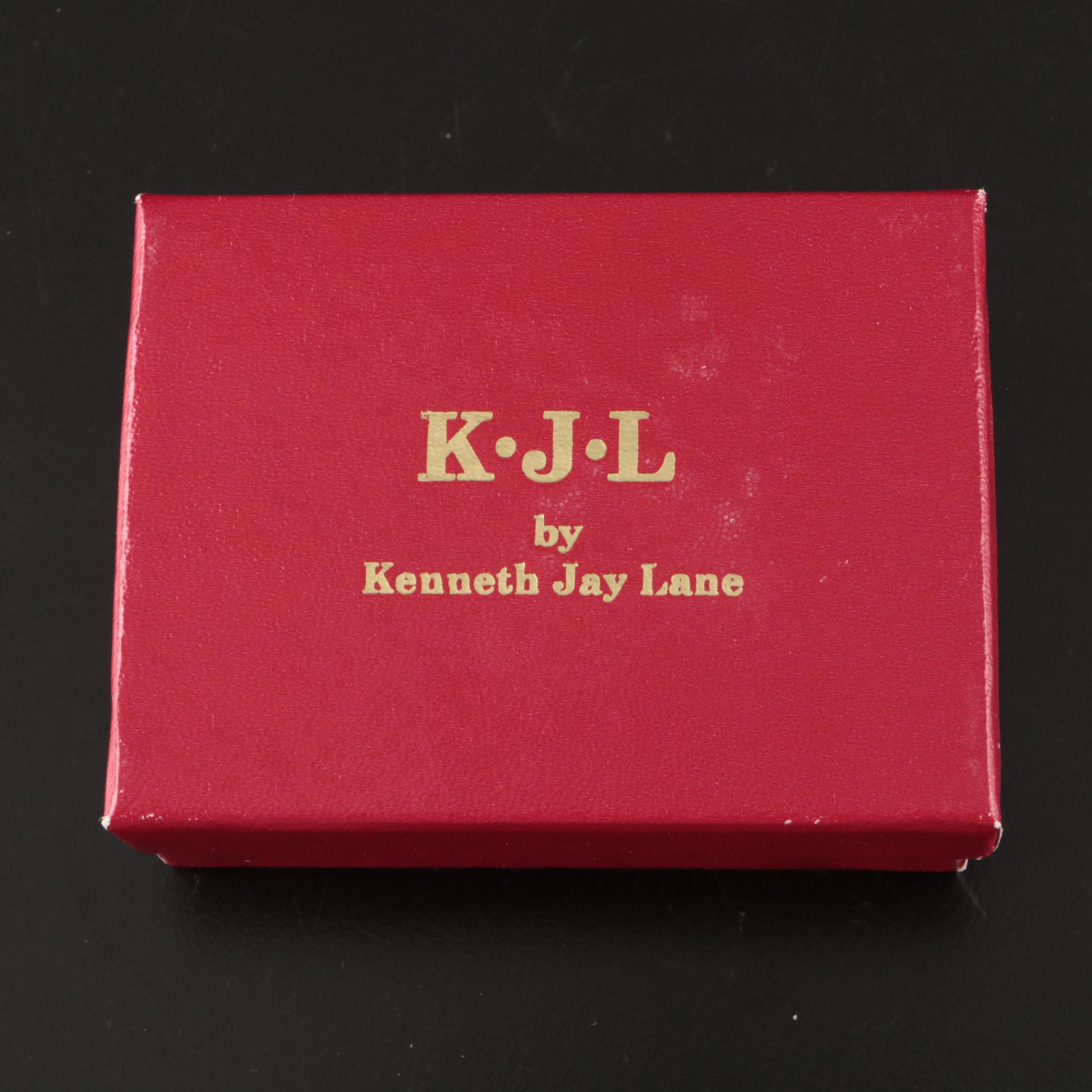 Kenneth J. Lane Faux Pearl Accent Shell Clip Earrings