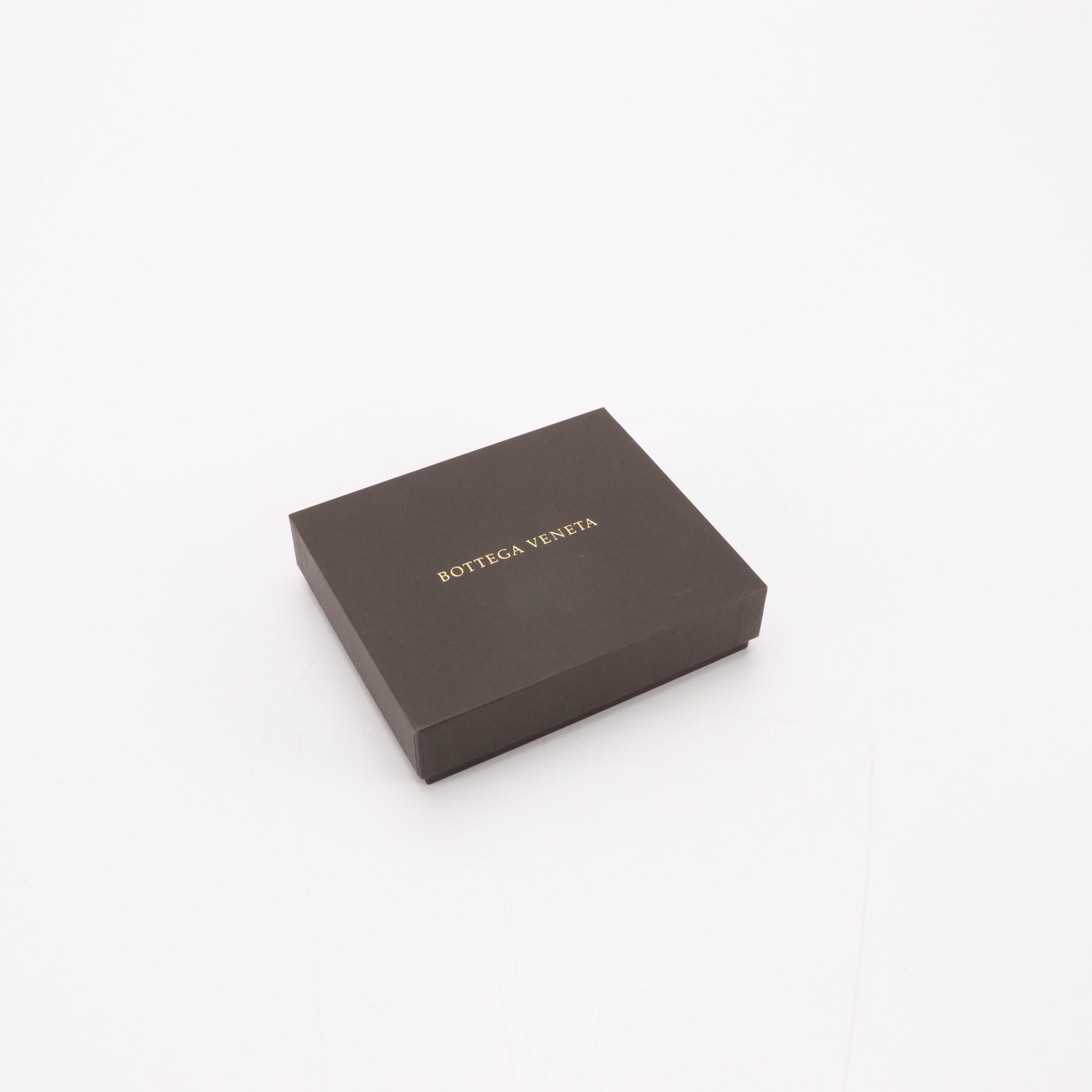 Bottega Veneta Mini Zip-Around Card Case in Bronze Intrecciato Leather, With Box