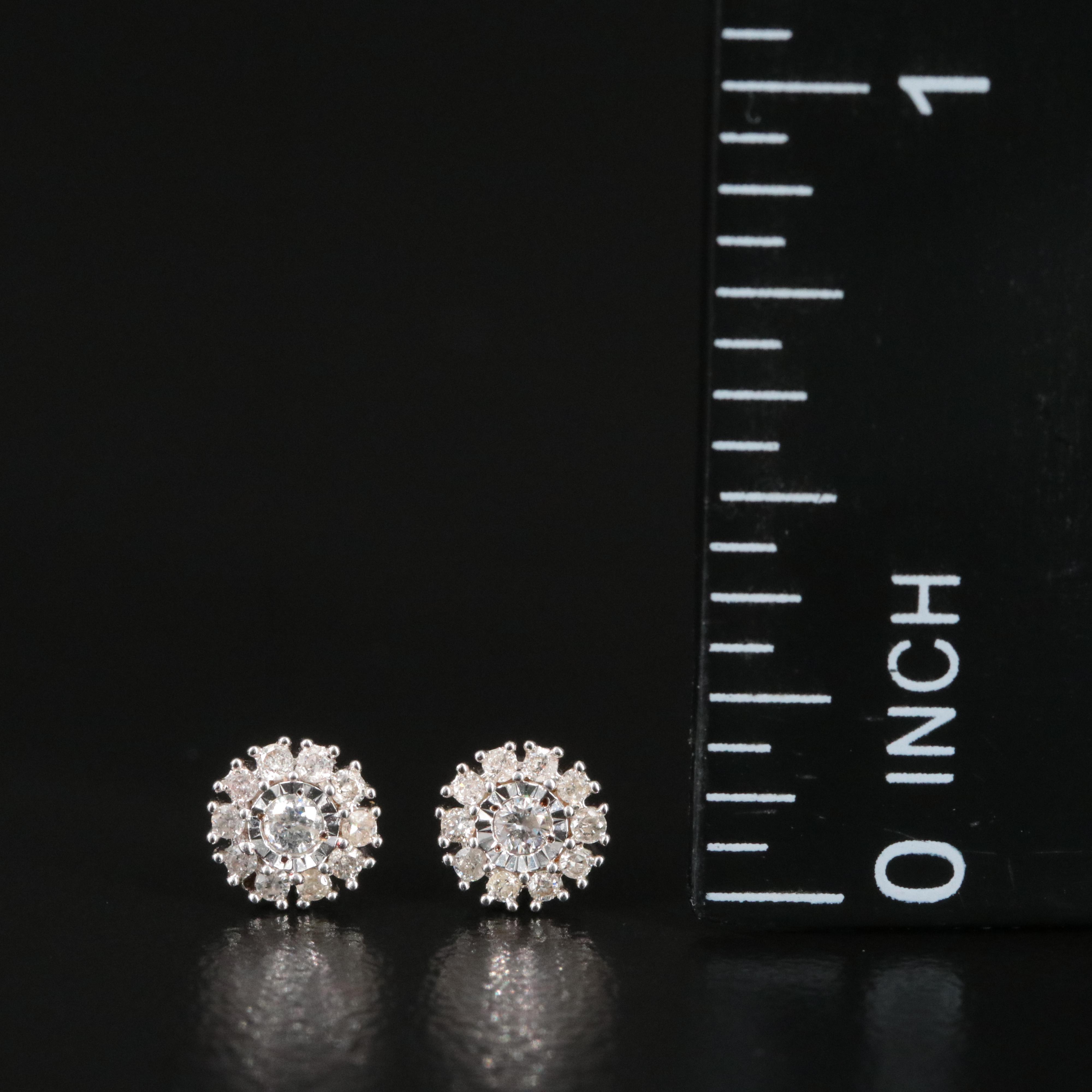 Sterling Diamond Earrings