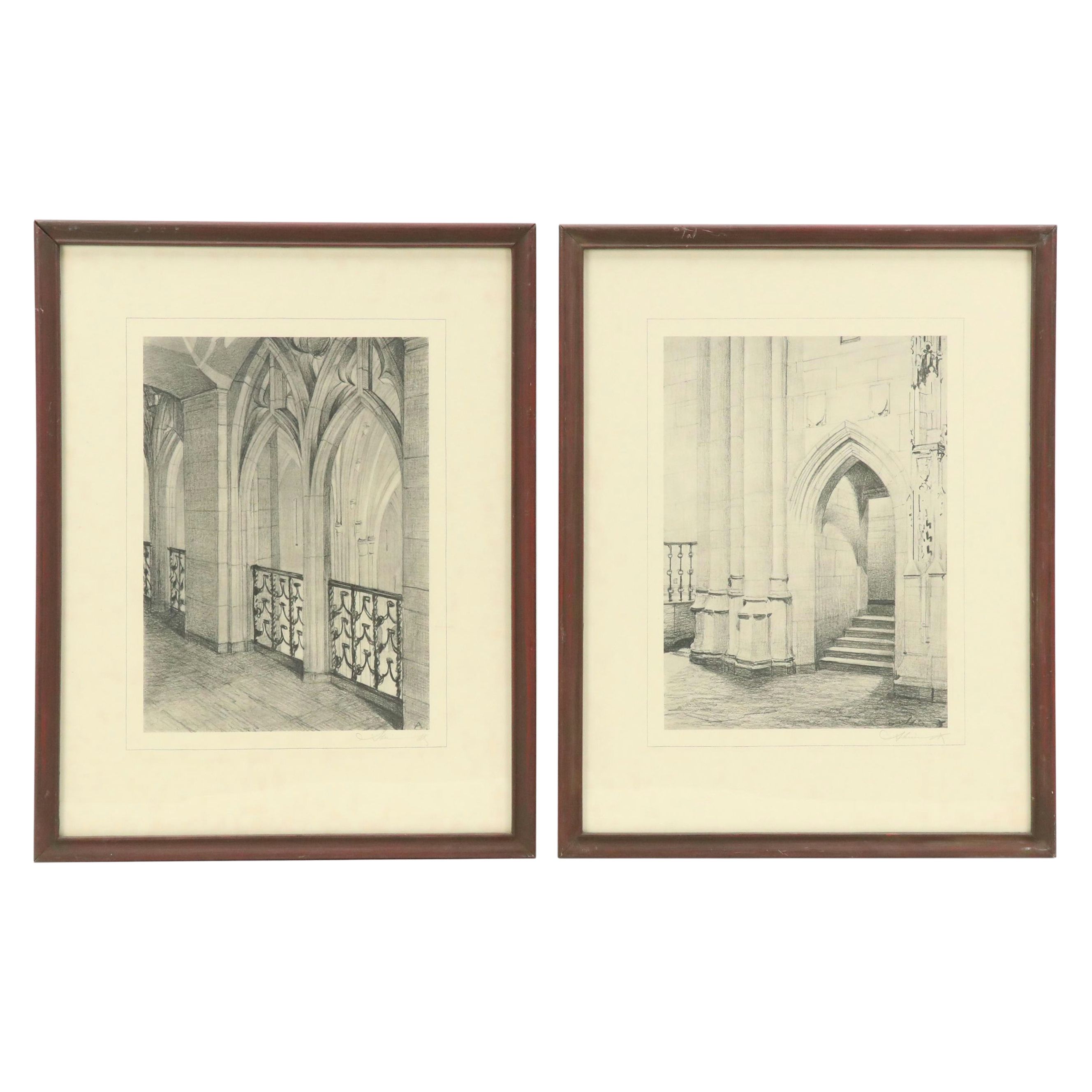 Halftones of Gothic Church Interiors