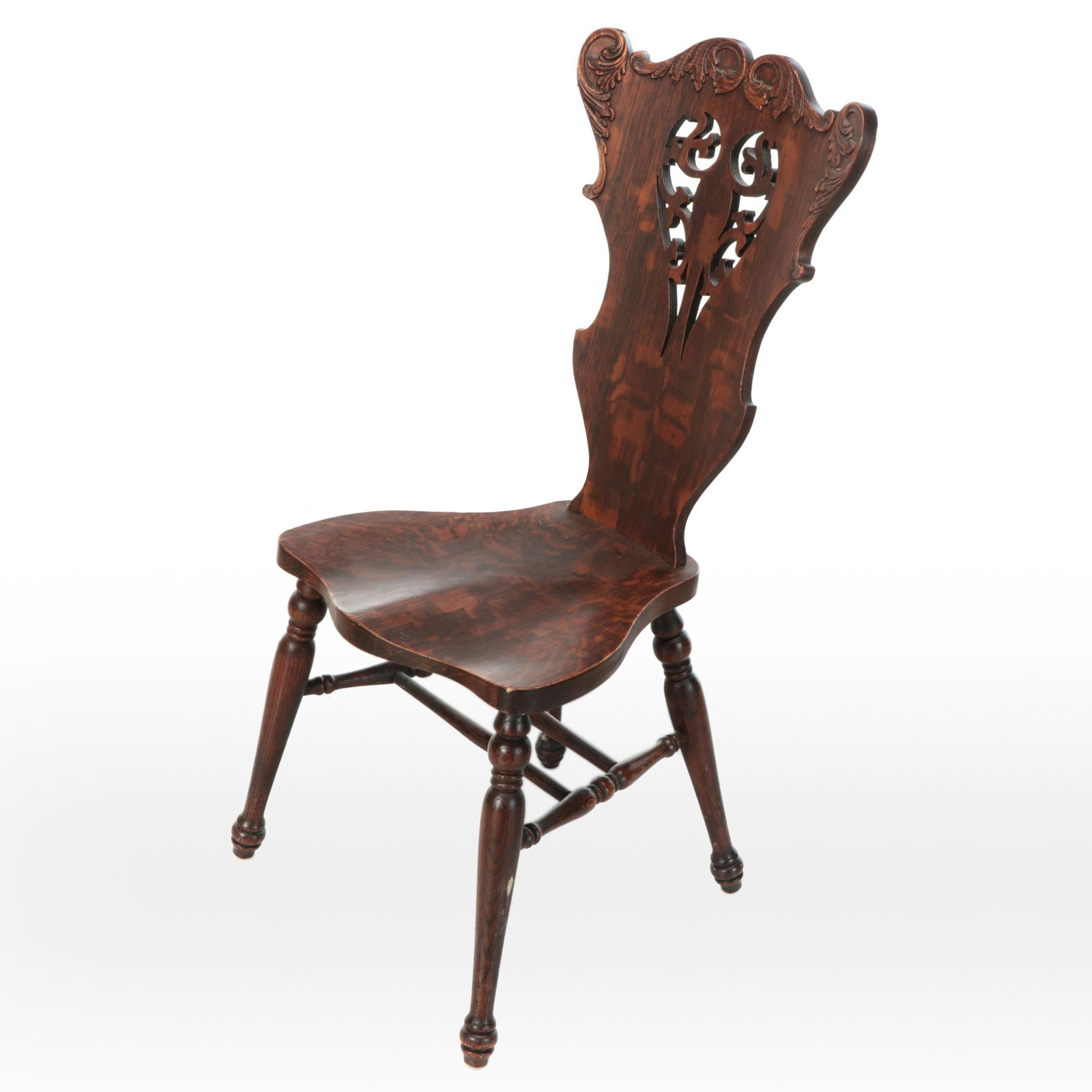 Victorian Carved Wooden Side Chair, Early 20th Century