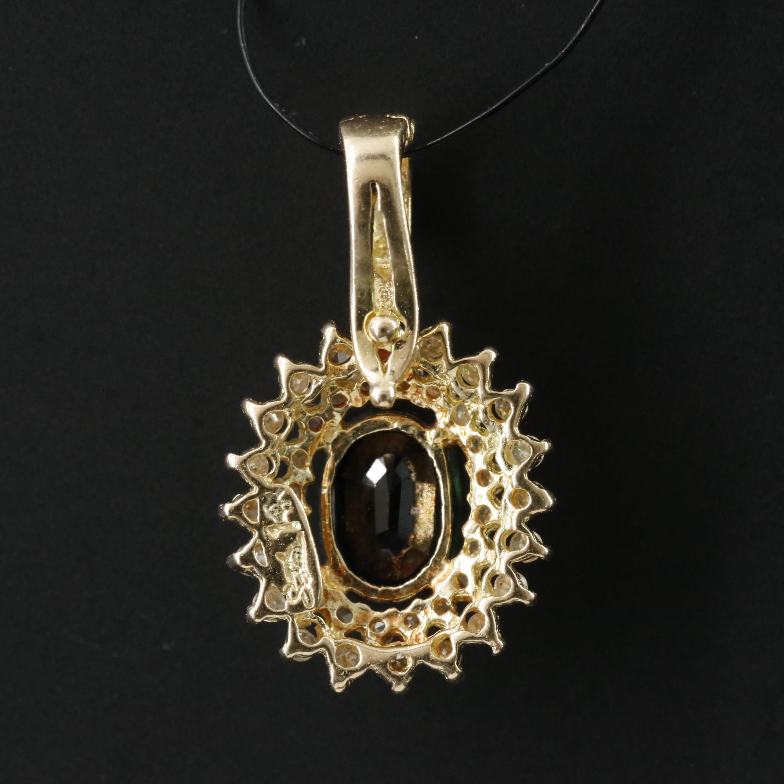 14K Sapphire and Diamond Pendant