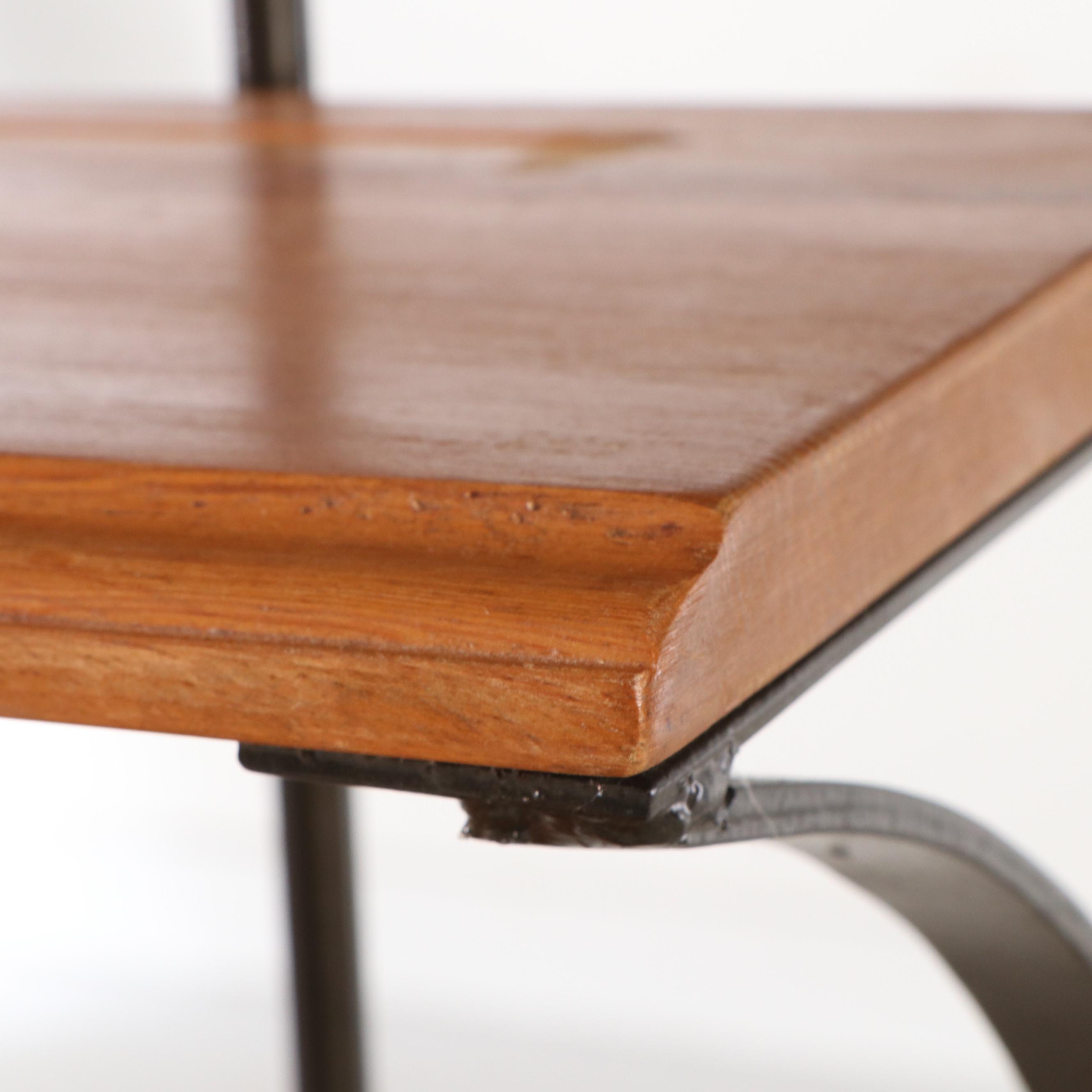 Wrought Iron Baker's Rack with Wood  Shelves