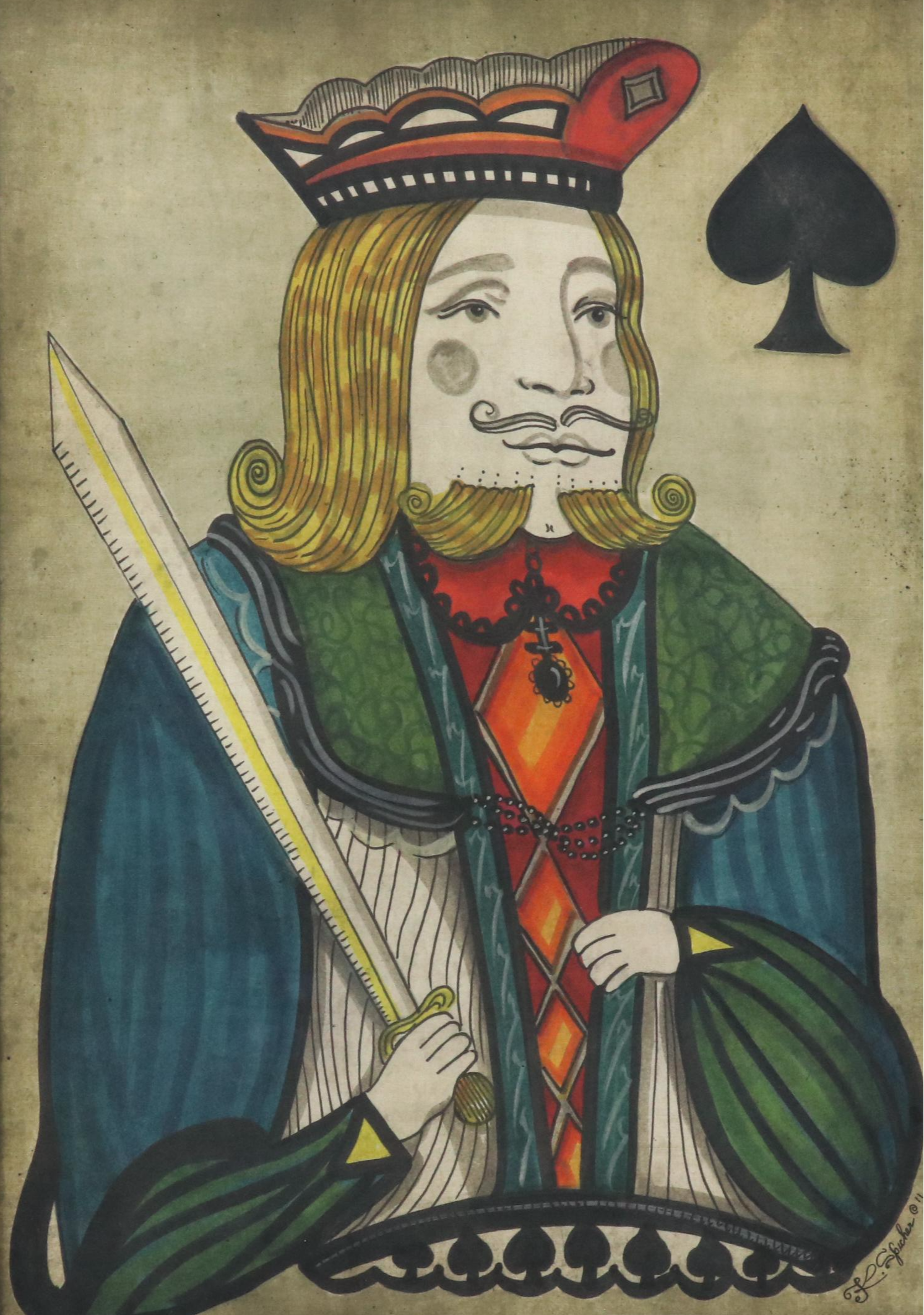 Playing Card Giclées of the King and Queen of Spades