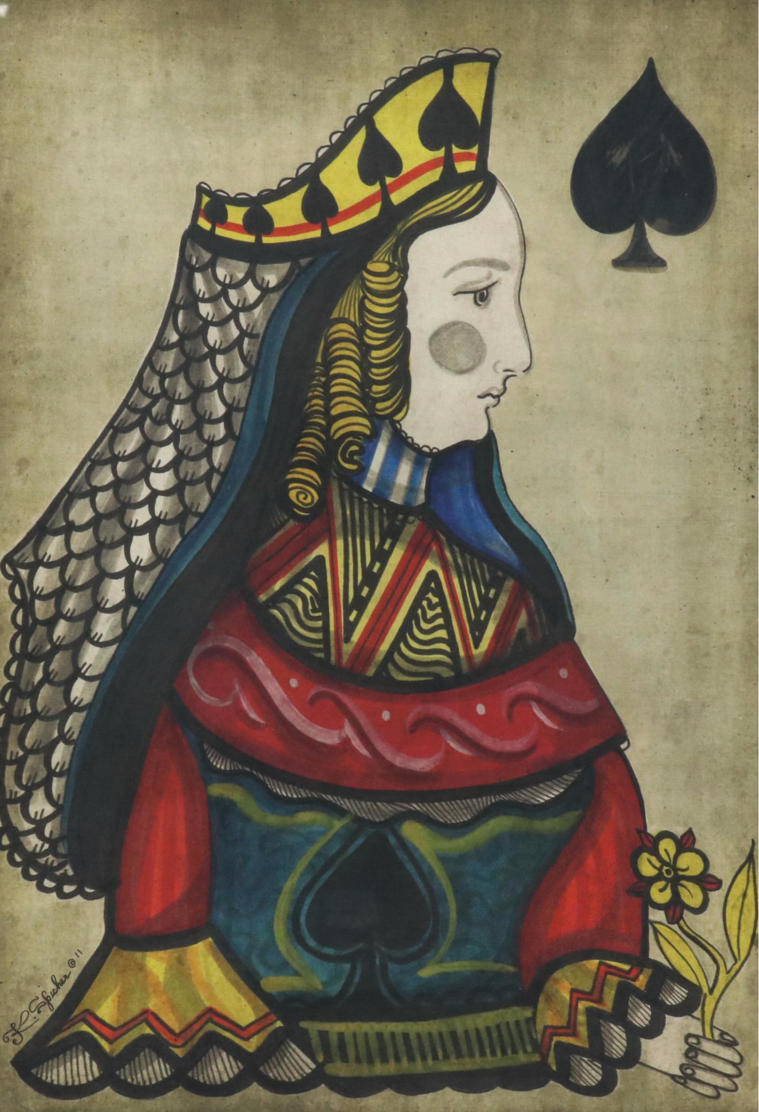 Playing Card Giclées of the King and Queen of Spades