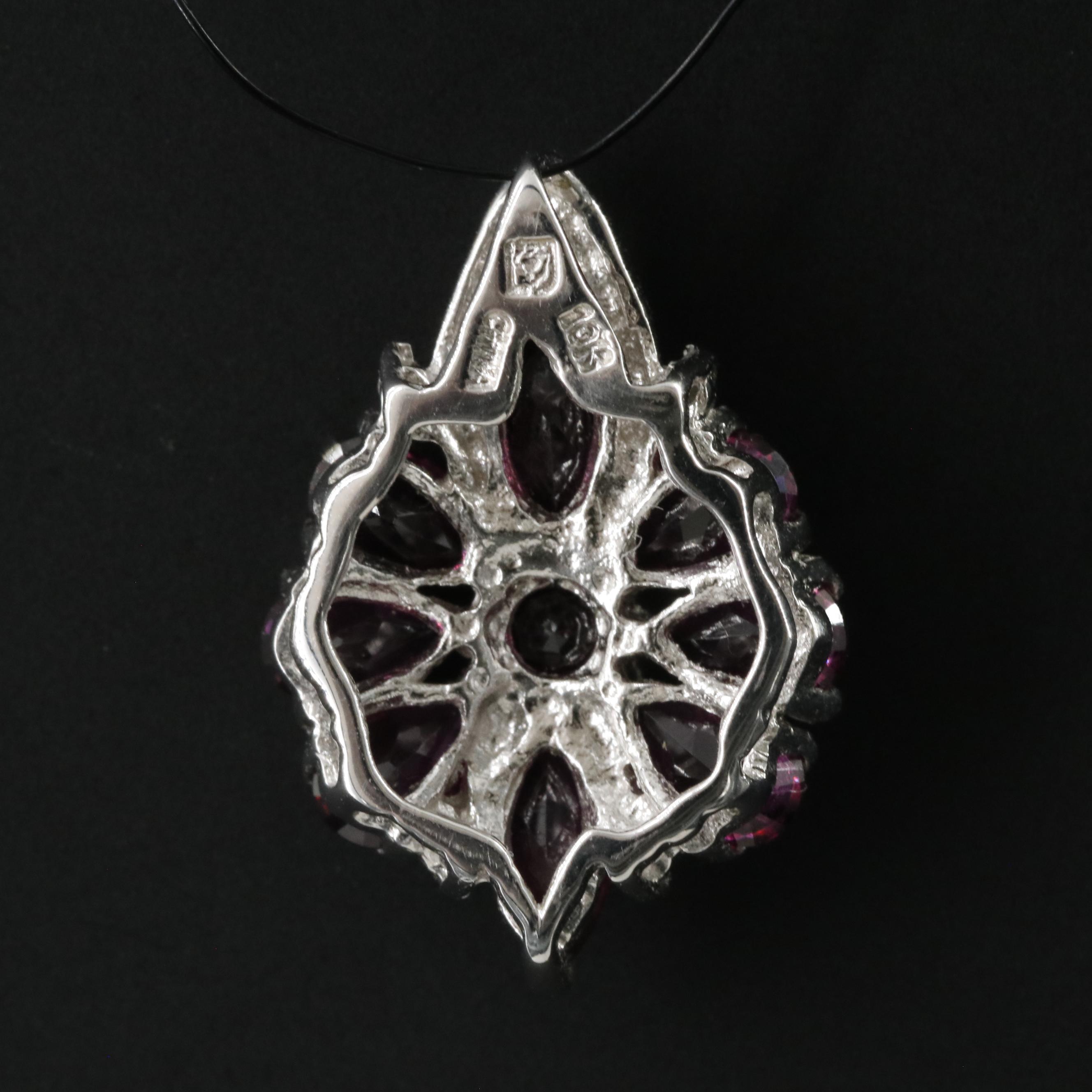 10K Garnet Cluster Pendant